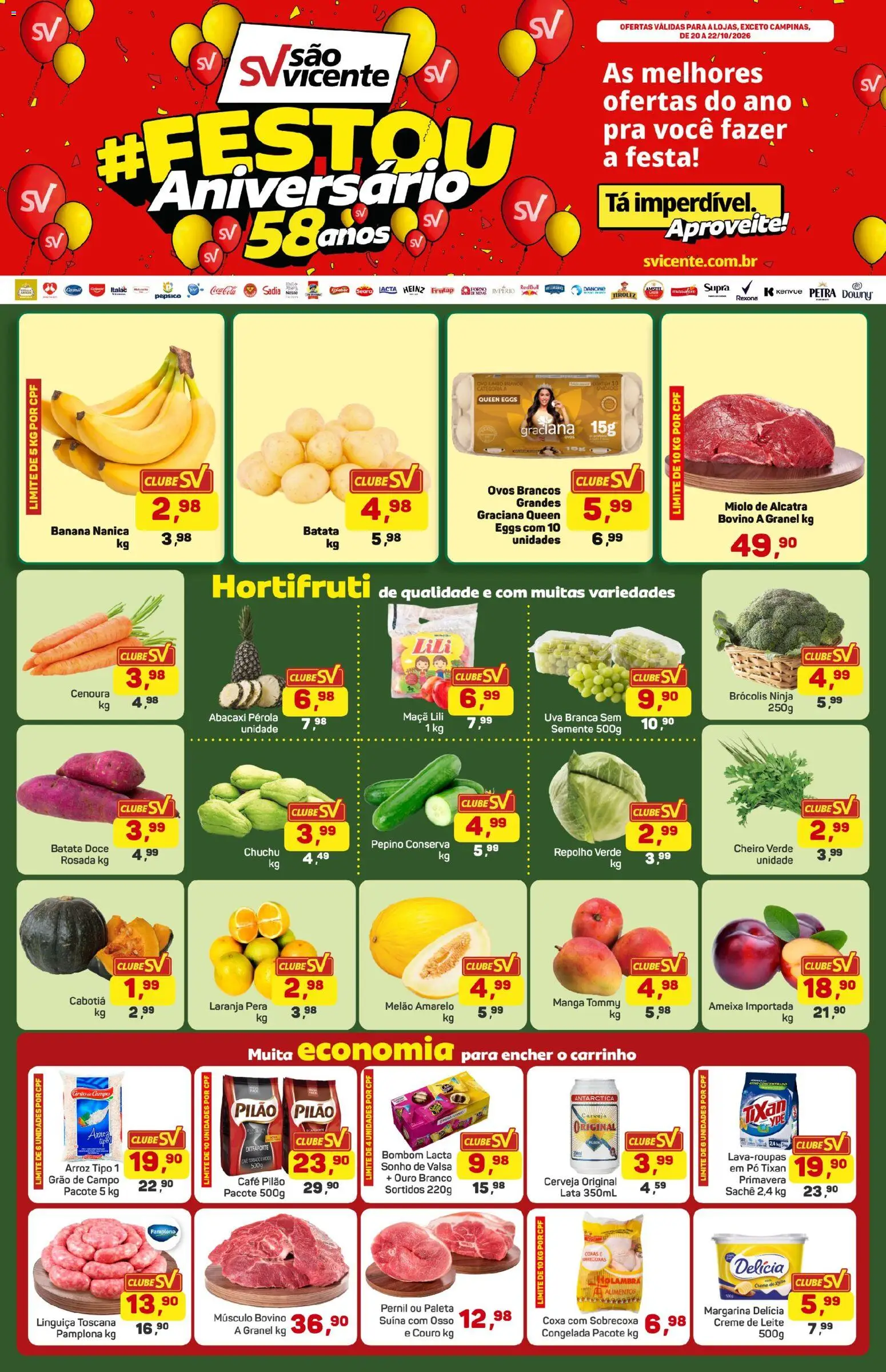 Supermercados São Vicente Folheto - válido de 20/10/2026 | Página: 1