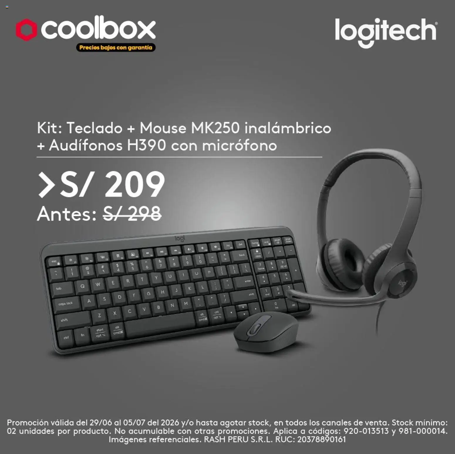 Catálogo Coolbox válido desde 29/06/2026 | Página: 3 | Productos: Mouse, Teclado, Audífonos, Micrófono