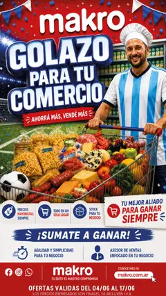 Vista previa Makro Ofertas GOLAZO PARA TU COMERCIO válido desde el 04.06.2026