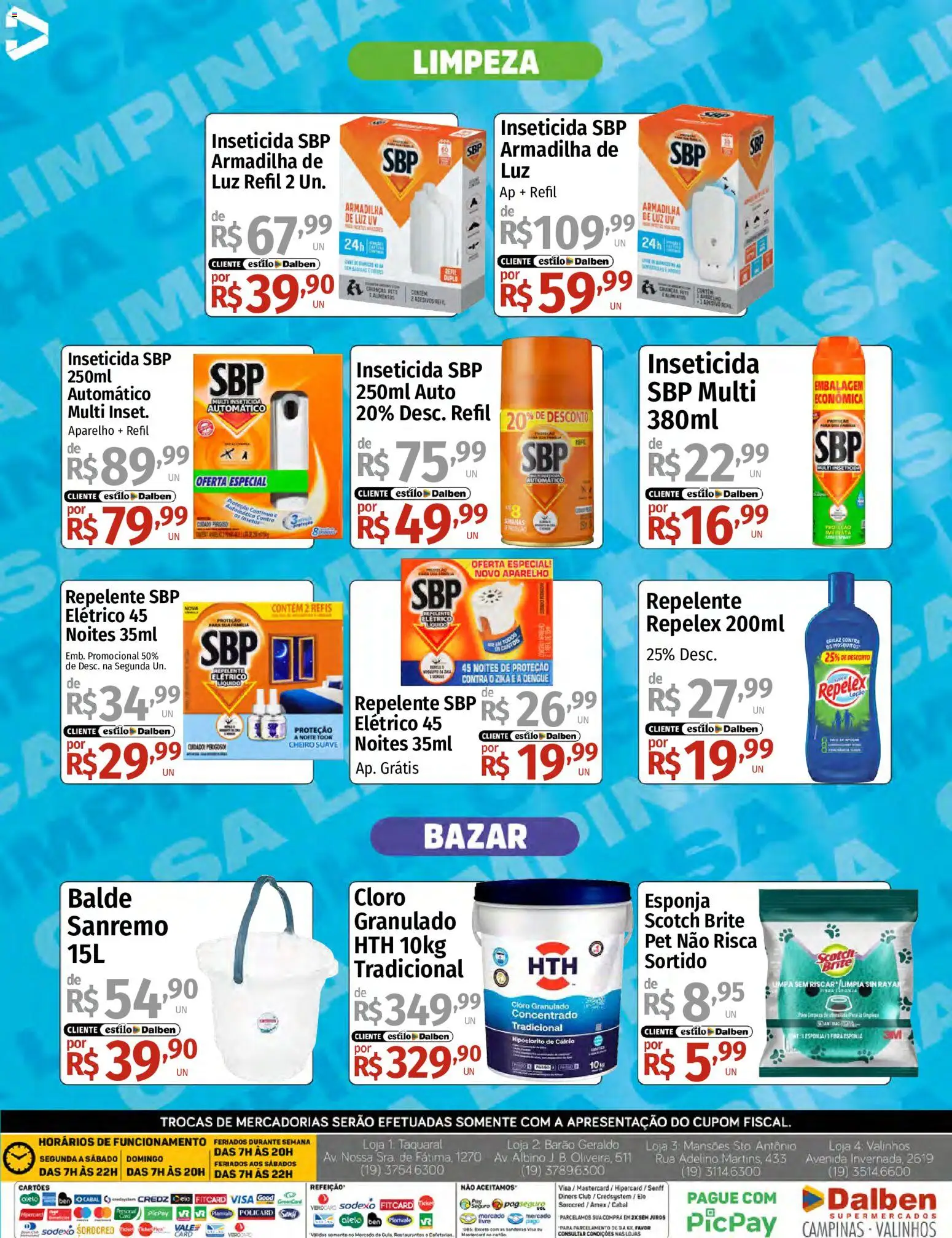 Supermercado Dalben Folheto - válido de 24/08/2026 | Página: 6 | Produtos: Esponja, Repelente, Granulado, Balde