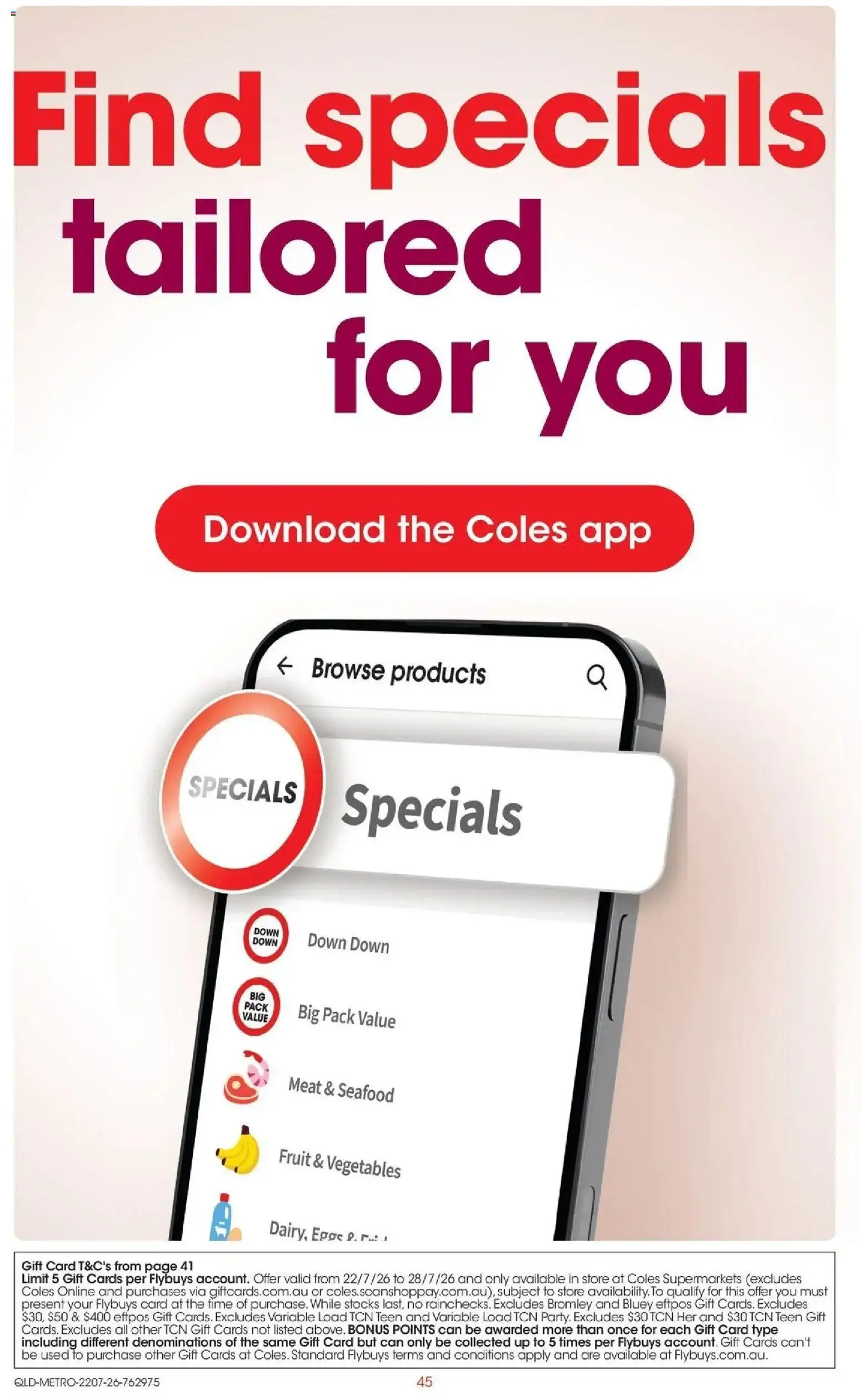 Coles catalogue - valid from 22/07/2026 | Page: 45 | Products: Eggs, Meat, Vegetables, Seafood