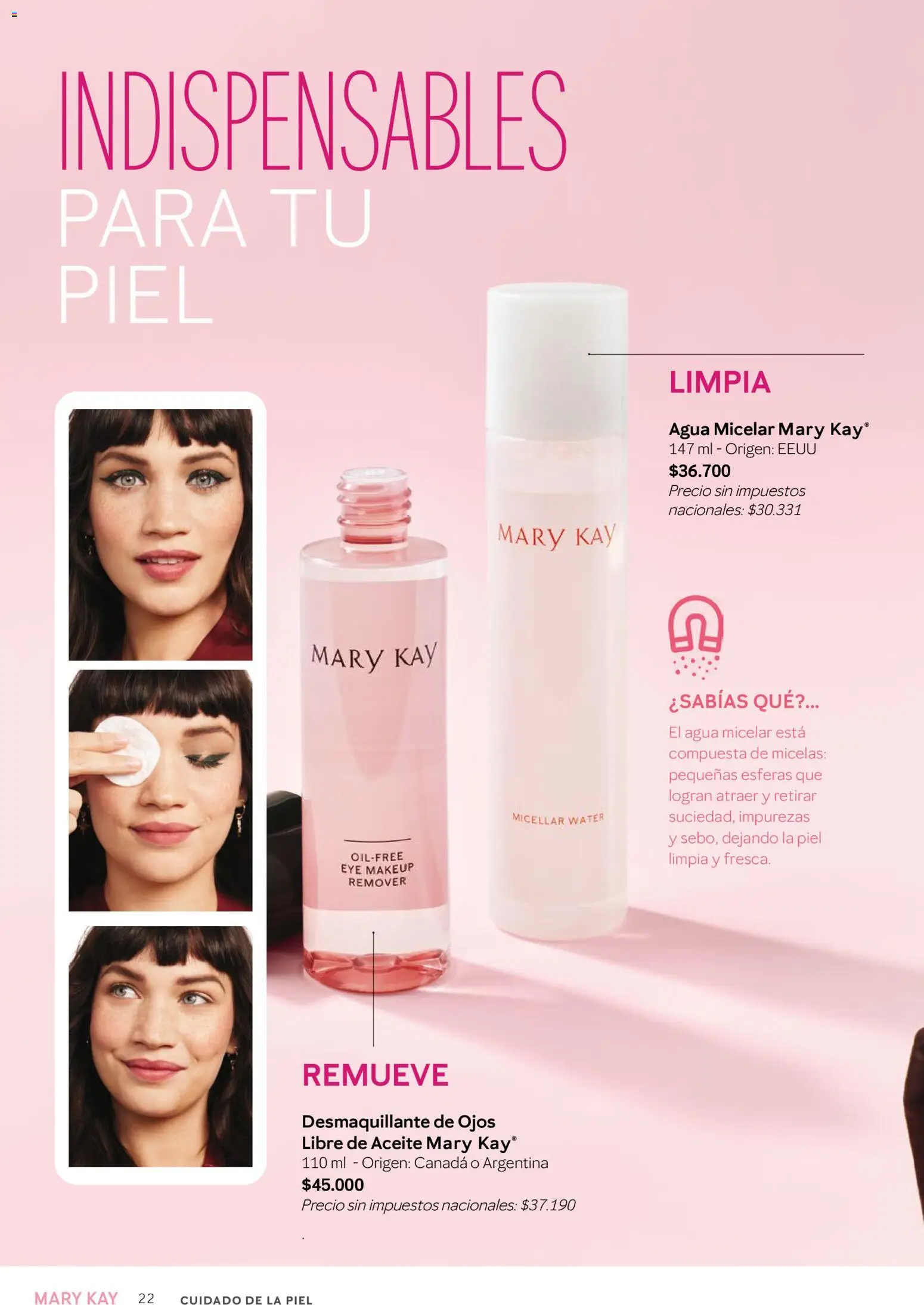 Mary Kay - Catálogo │ válido desde el 01/09/2026 | Página: 22 | Productos: Aceite, Desmaquillante de ojos, Desmaquillante, Agua