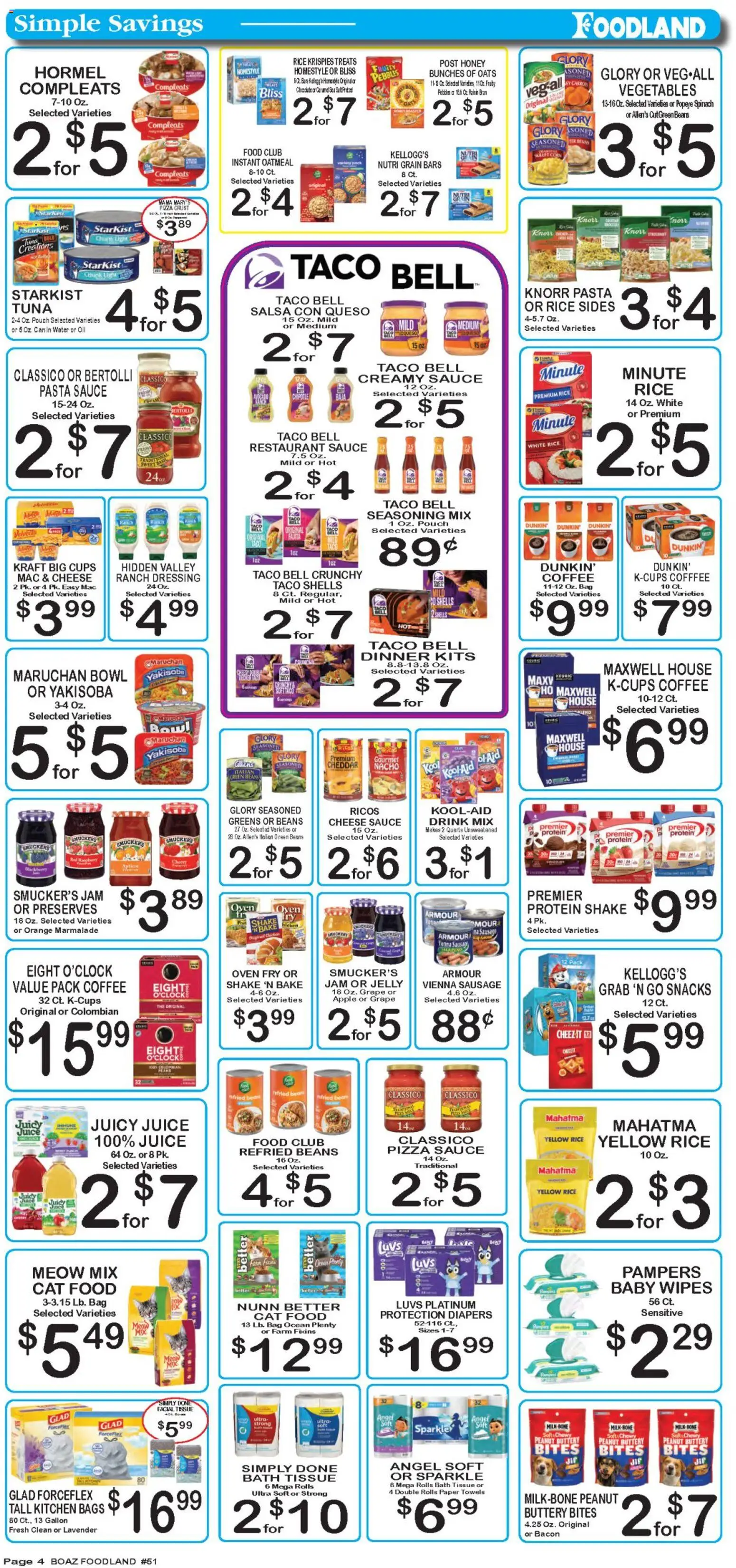 Foodland Weekly Ad - valid from 08/11/2026 | Page: 4 | Products: Coffee, Protein, Dressing, Tuna