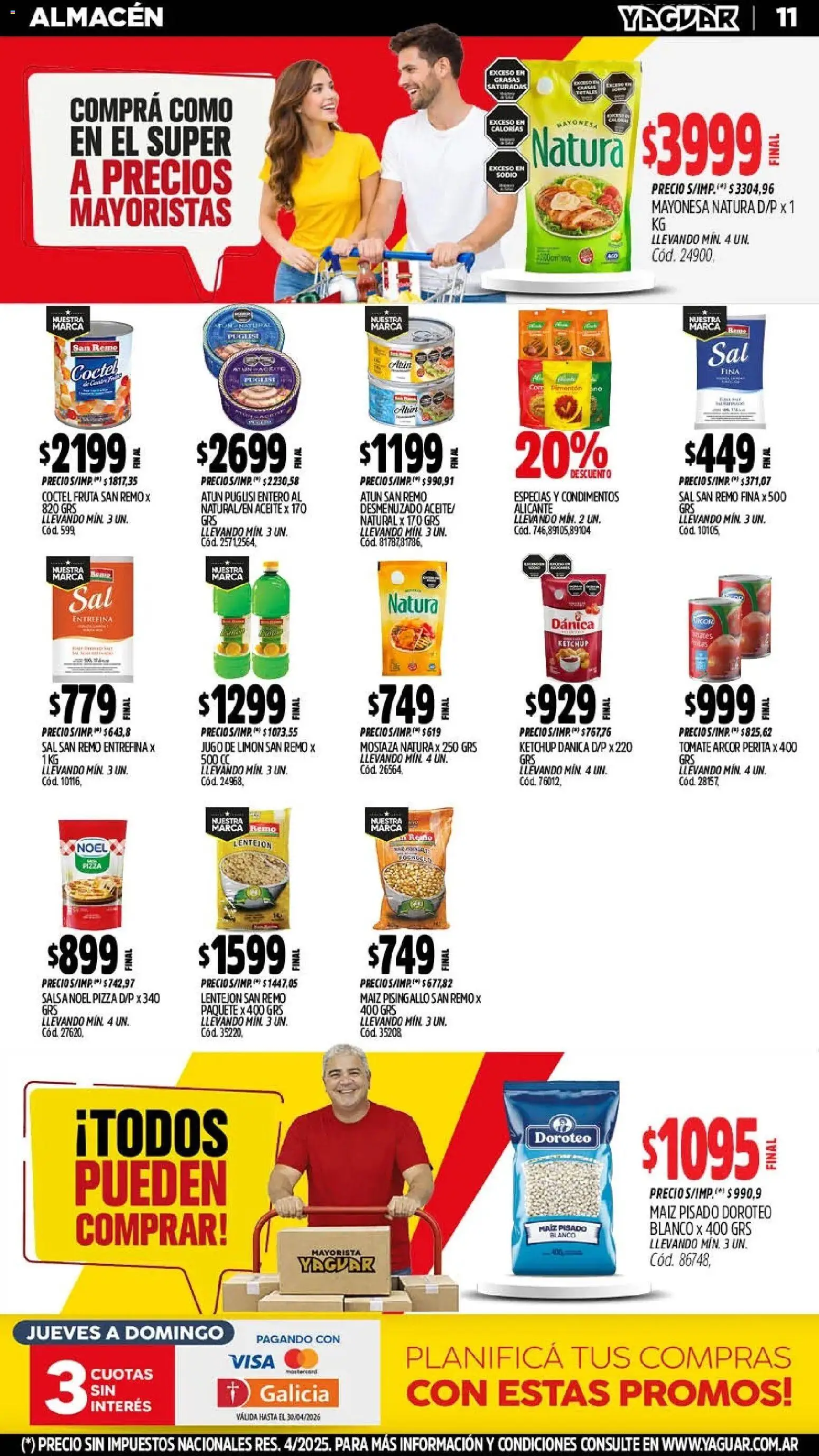 Yaguar - Oferta Semanal Trelew │ válido desde el 11.05.2026 | Página: 11 | Productos: Aceite, Mostaza, Limón, Jugo