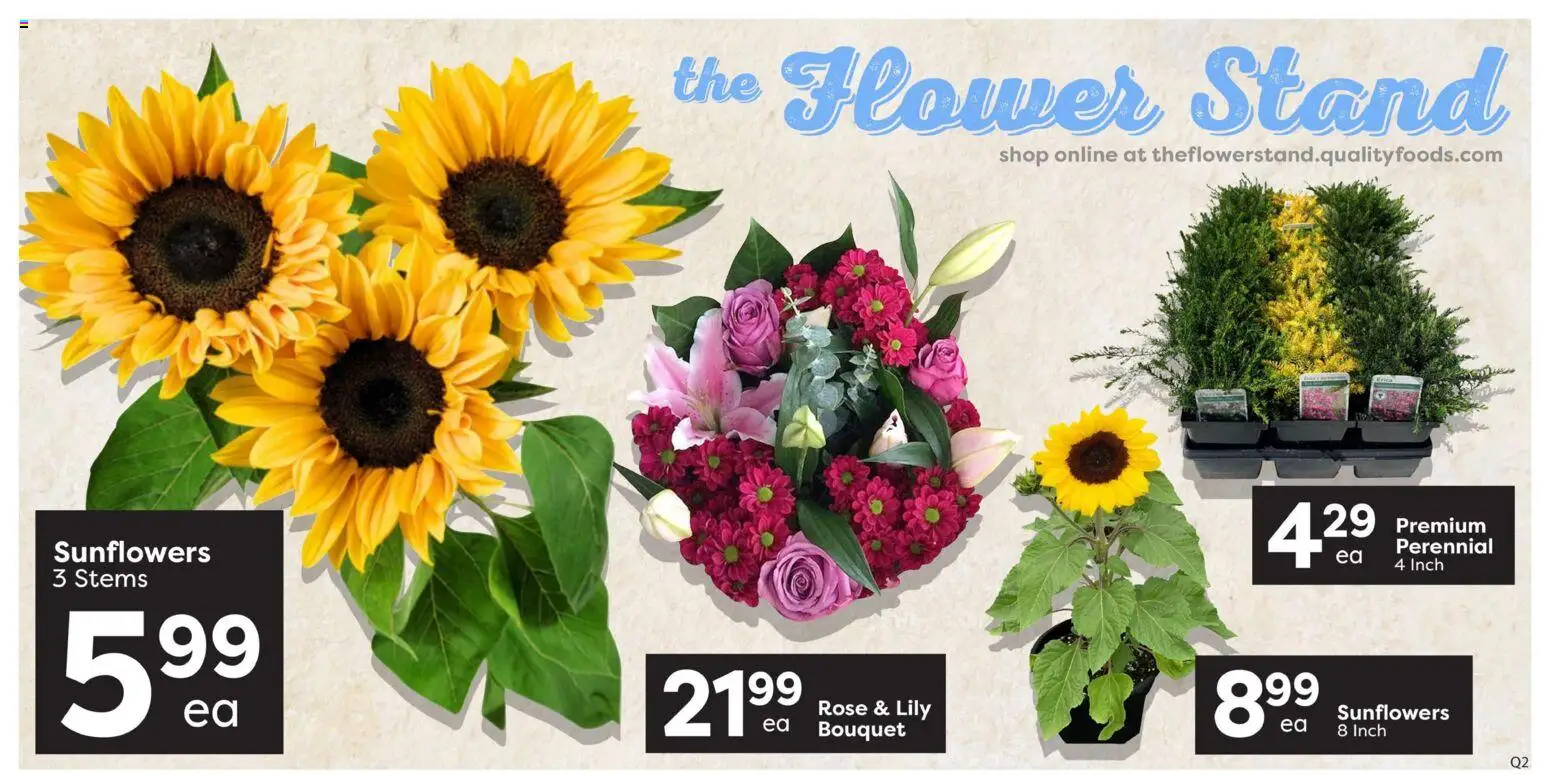 Quality Foods flyer valid from Aug 13, 2026 | Page: 5 | Products: Flower stand