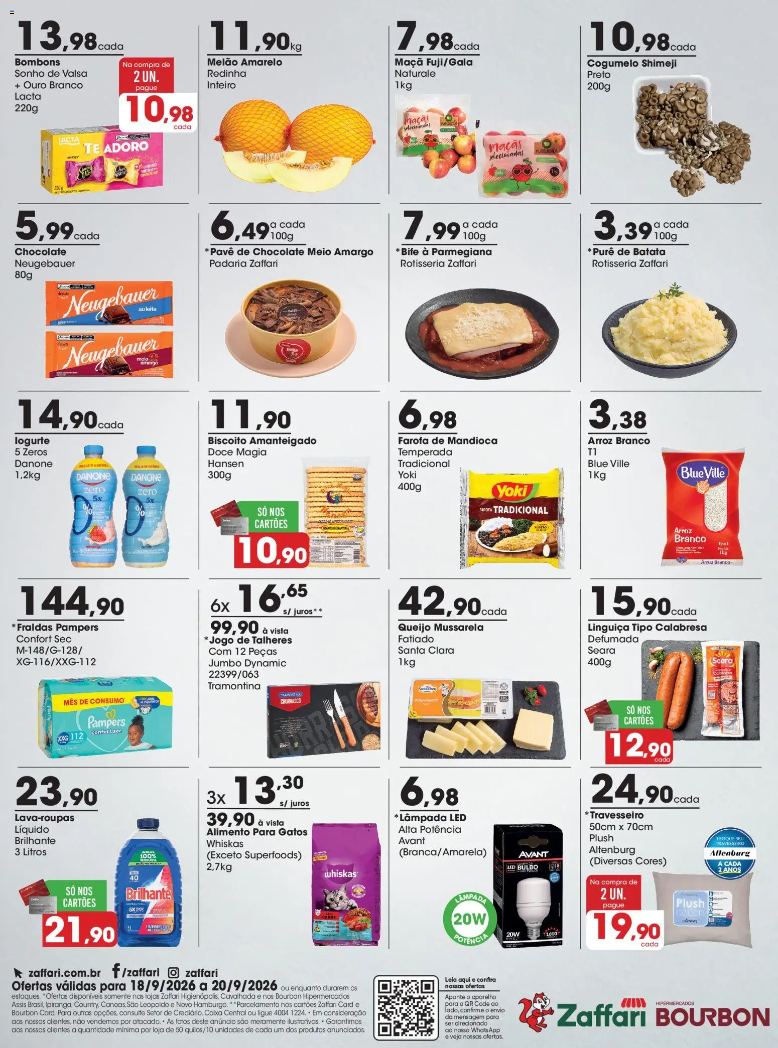 Zaffari Folheto - válido de 18/09/2026 | Página: 2 | Produtos: Lâmpada, Melão, Cogumelo, Arroz
