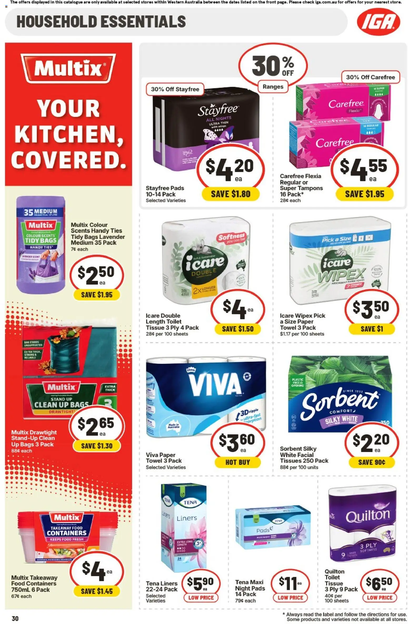 IGA catalogue - valid from 20.05.2026 | Page: 33 | Products: Toilet, Bag, Tampons, Tissues
