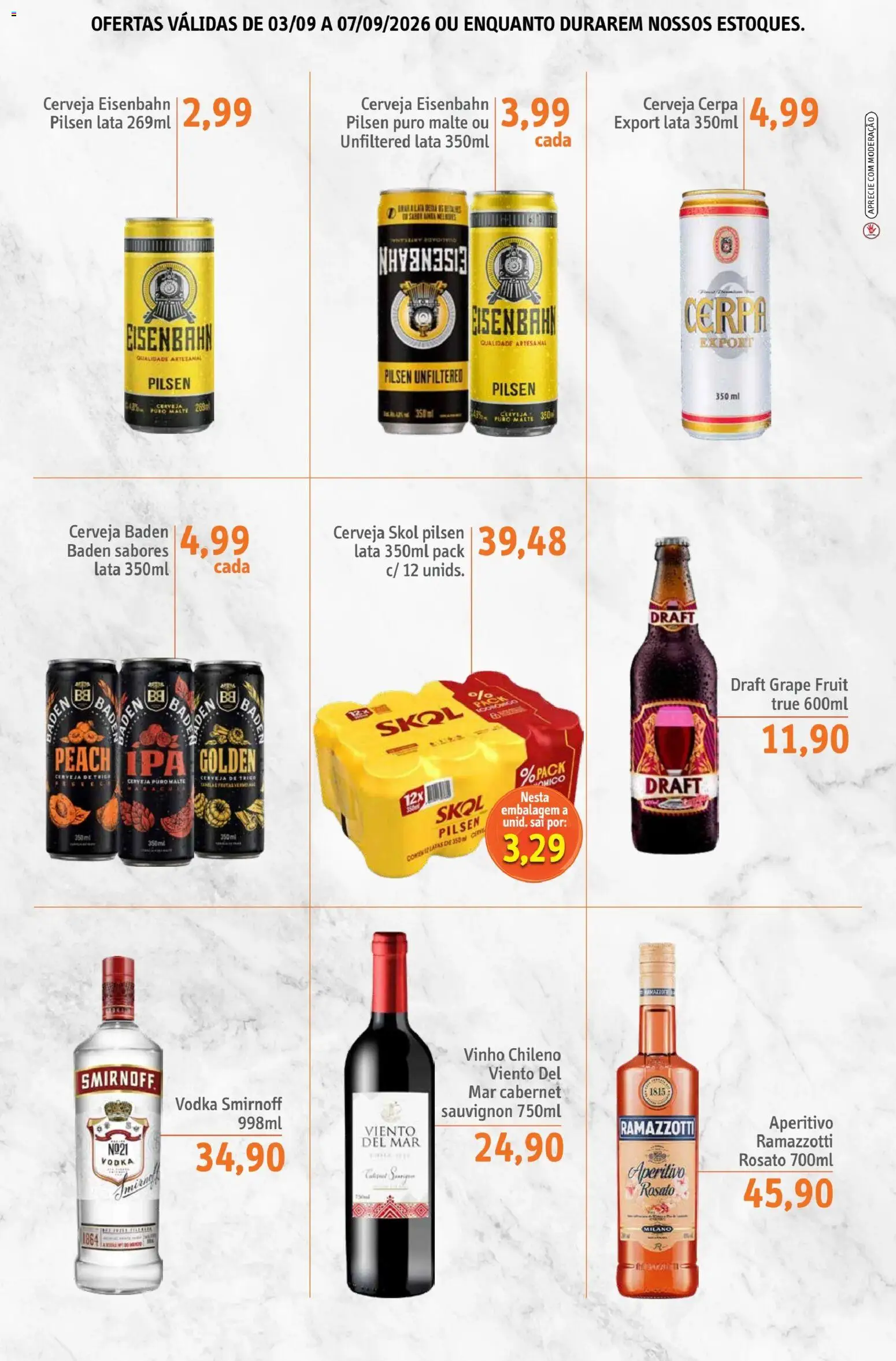Sonda Folheto - válido de 03/09/2026 | Página: 4 | Produtos: Eisenbahn, Vinho, Cerveja, Vodka