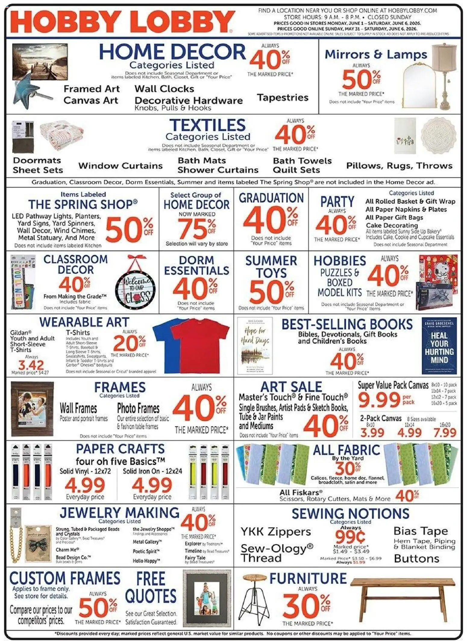 Hobby Lobby Weekly Ad - valid from 31.05.2026 | Page: 1