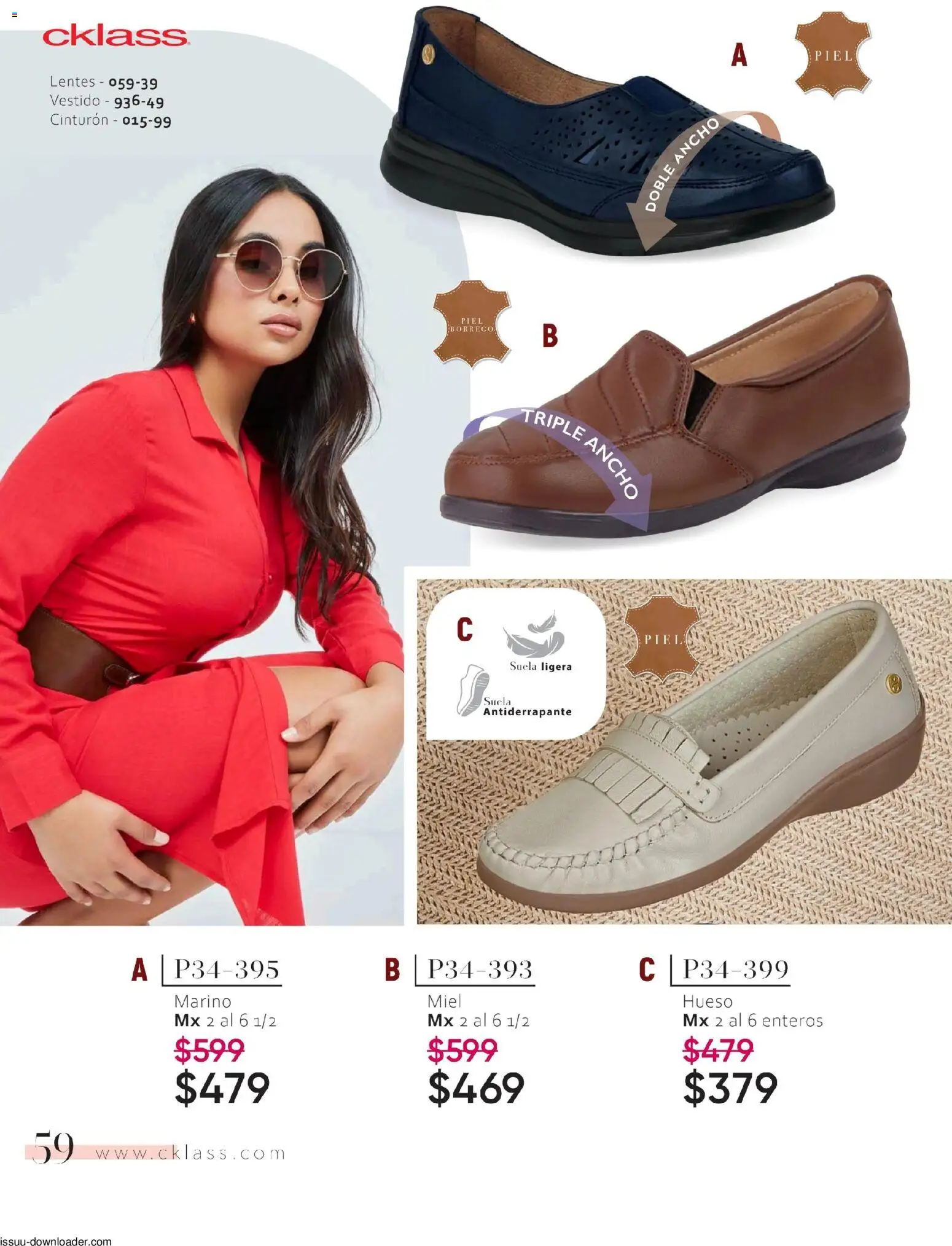 Nuevas ofertas de Cklass válidas en toda la República Mexicana desde el 26/01/2026. ¡Encuentra las mejores ofertas en Cklass catálogo Especial Calzado! | Página: 60 | Productos: Lentes, Cinturón, Vestido