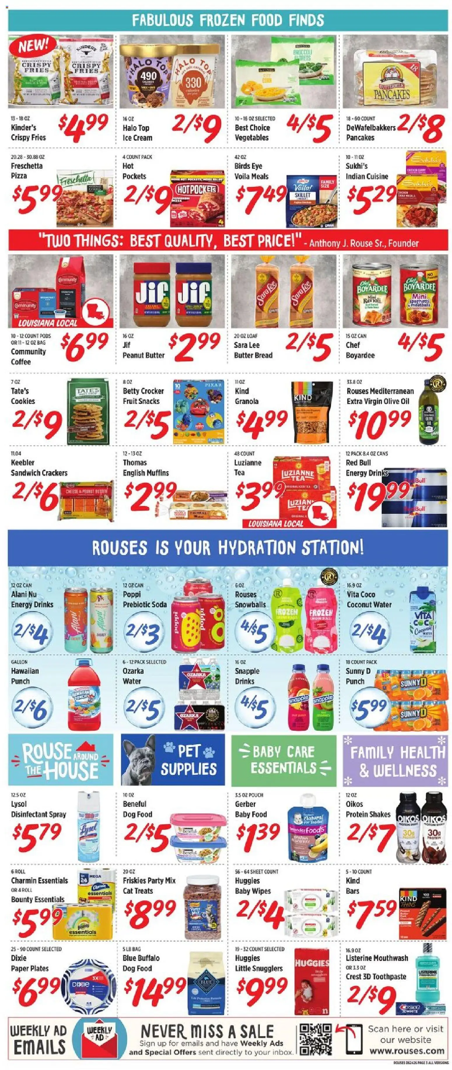 Rouses Weekly Ad - valid from 06/24/2026 | Page: 5 | Products: Dog Food, Coffee, Vegetables, Sheet