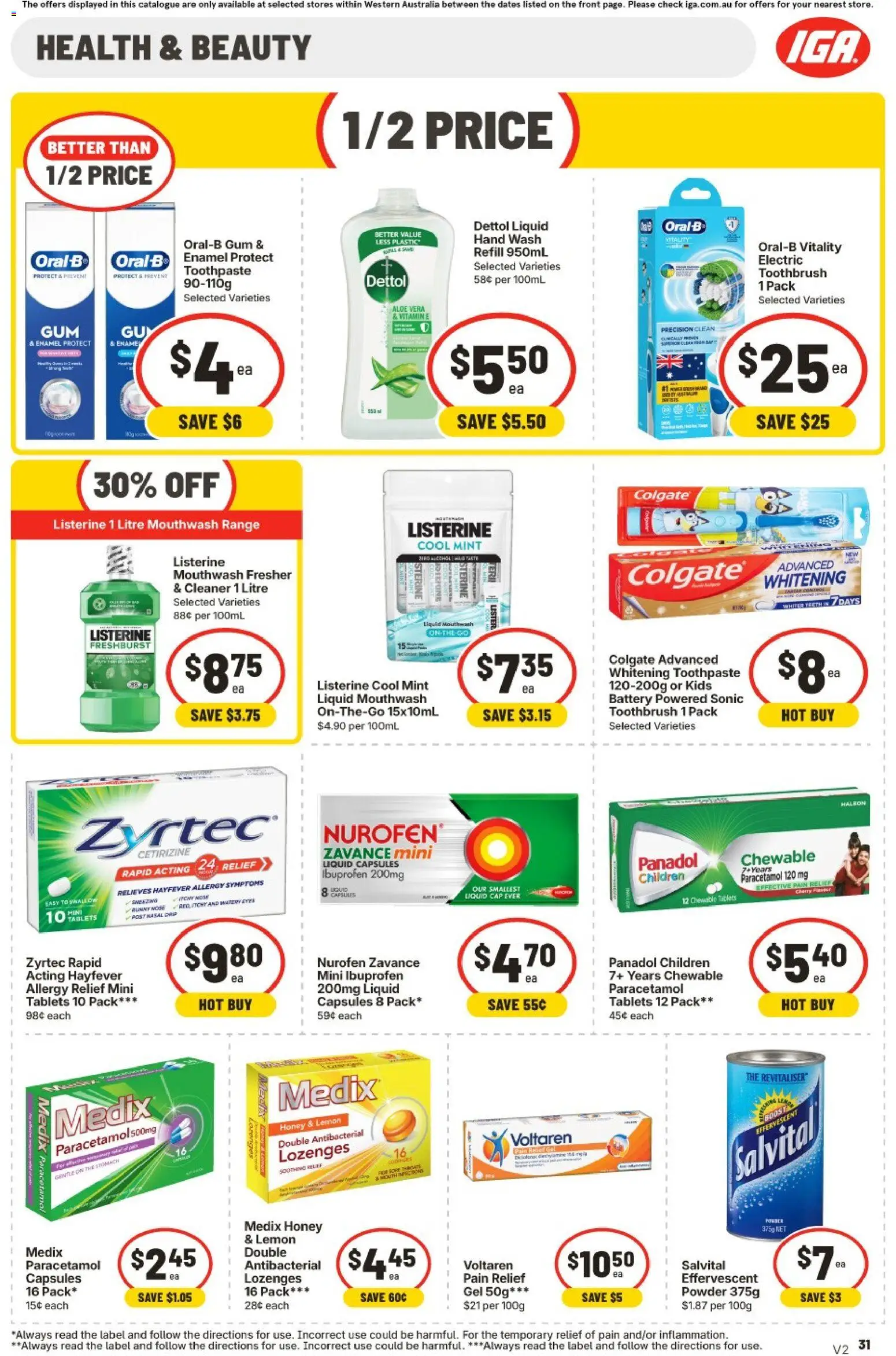 IGA catalogue - valid from 26/08/2026 | Page: 31 | Products: Powder, Mouthwash, Toothbrush, Vitamin