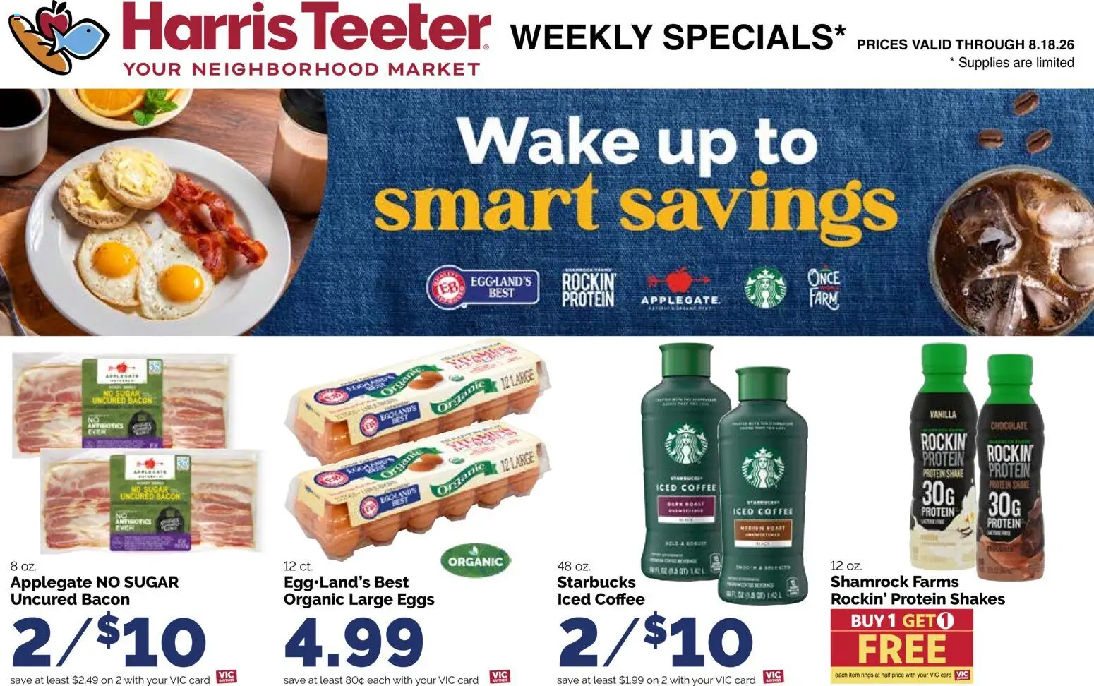 Harris Teeter Weekly Ad - NC - valid from 08/12/2026 | Page: 16 | Products: Chocolate, Bacon, Sugar, Iced coffee
