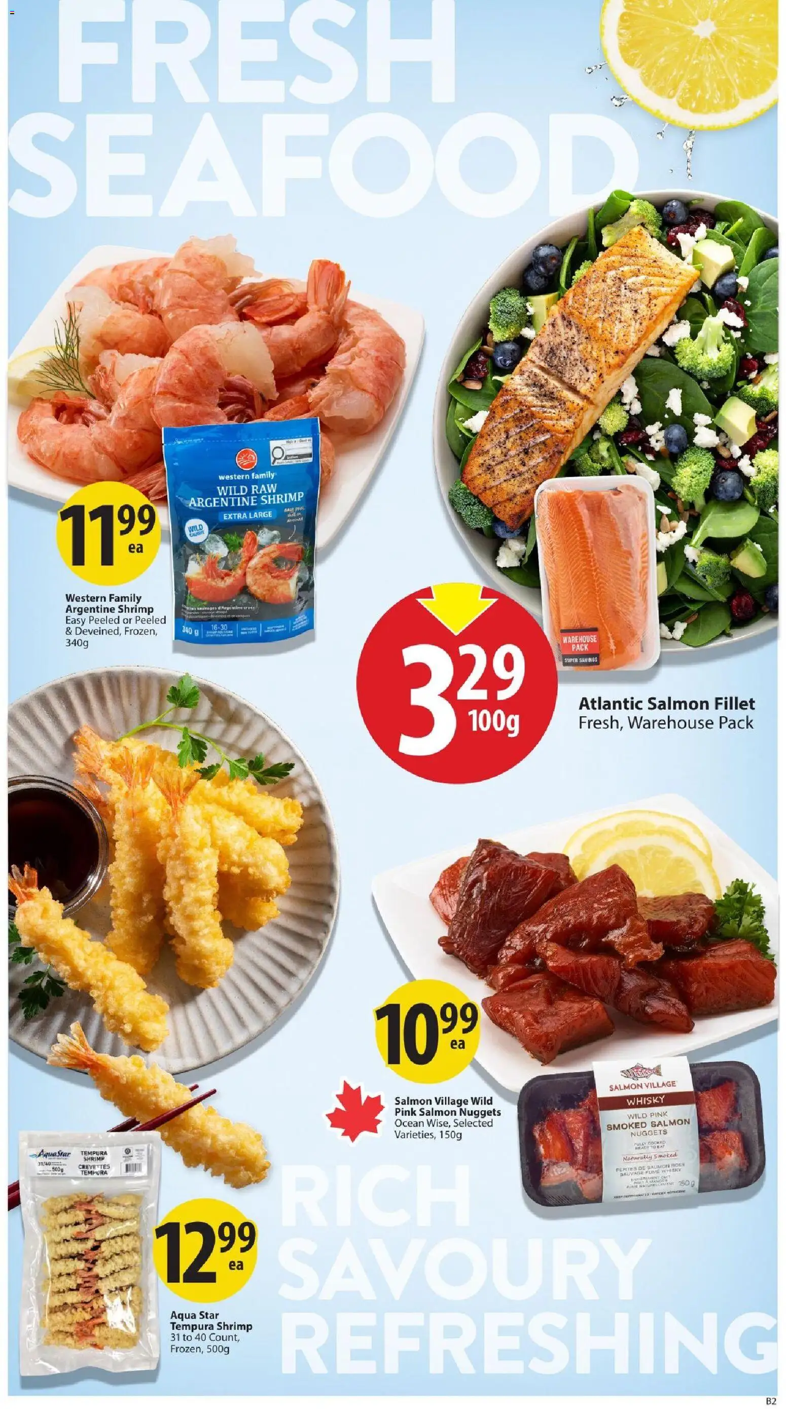 Save on foods flyer valid from Sep 17, 2026 | Page: 9 | Products: Fillet, Salmon, Salmon fillet, Shrimp