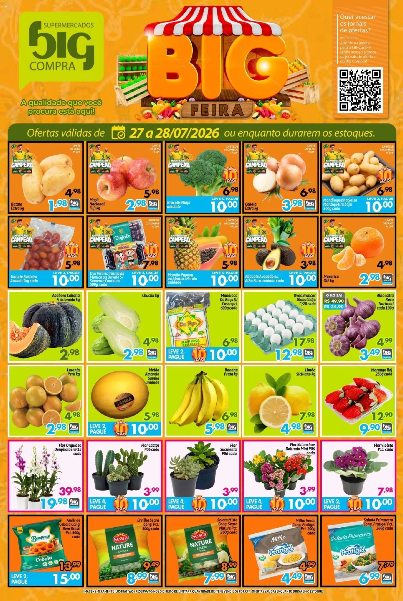Big Compra Folheto - válido de 27/07/2026 | Página: 1 | Produtos: Denphalaen, Alho, Milho verde, Ovos