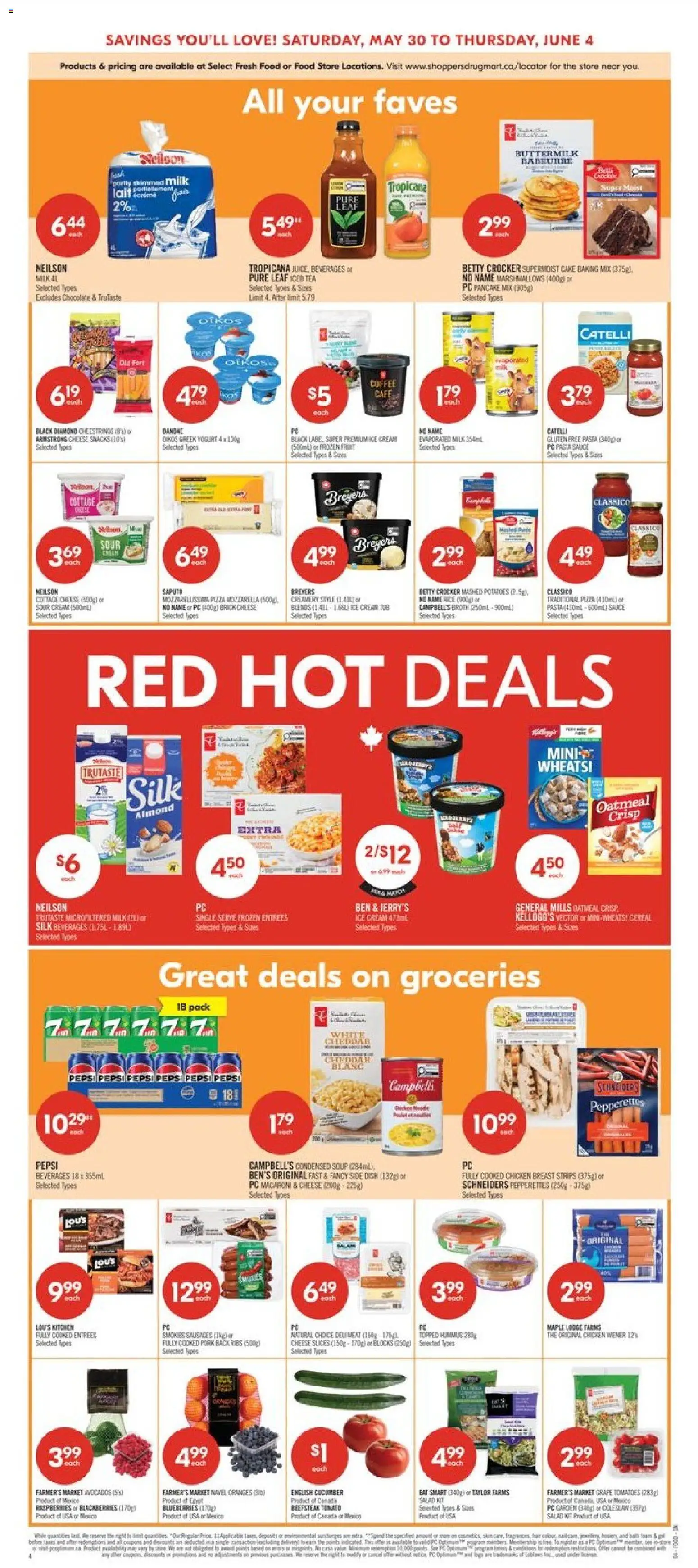 Shoppers flyer valid from 29.05.2026 | Page: 5 | Products: Sour cream, PC, Chicken, Pork