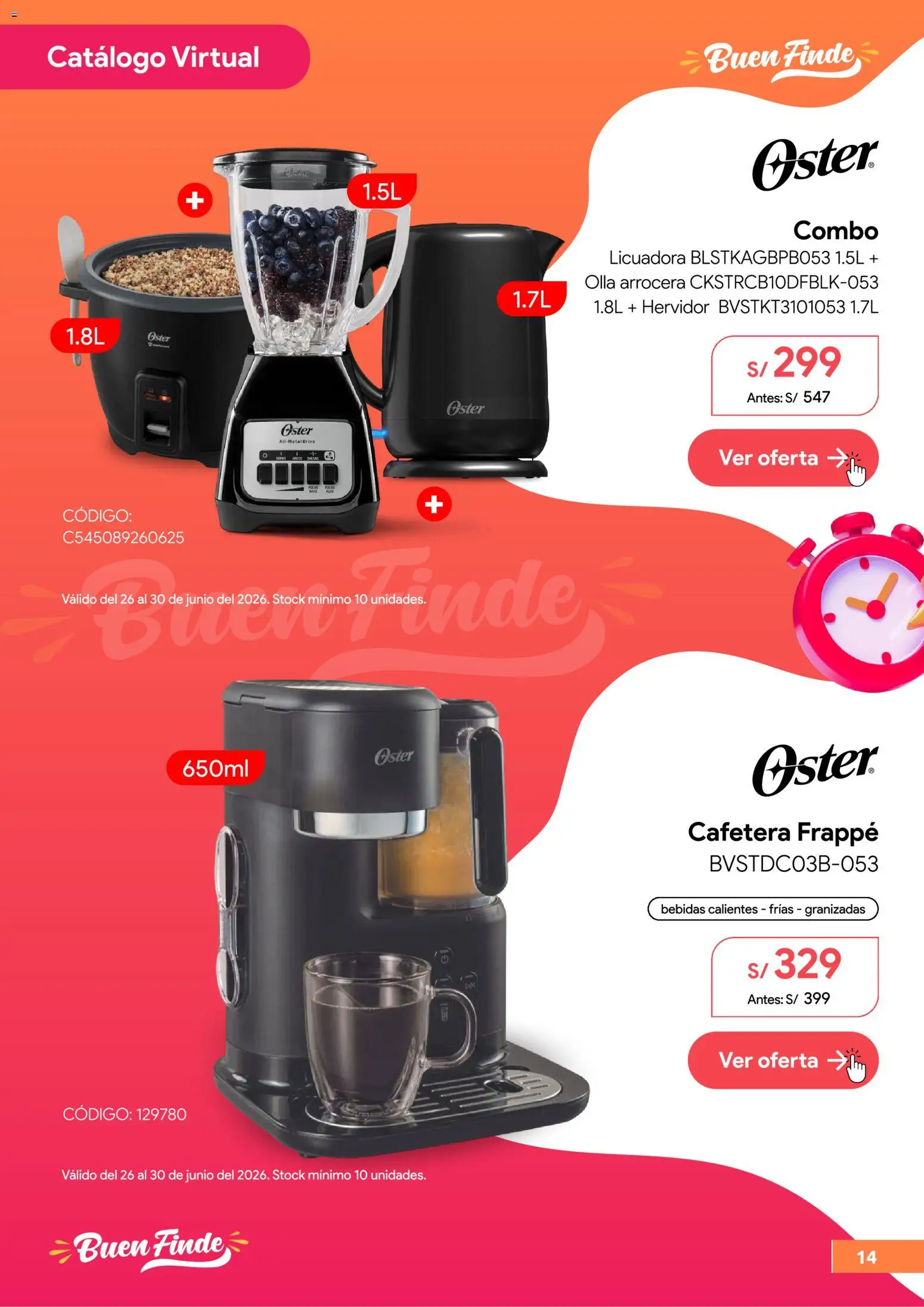 Catálogo Hiraoka válido desde 26/06/2026 | Página: 15 | Productos: Cafetera, Hervidor, Licuadora