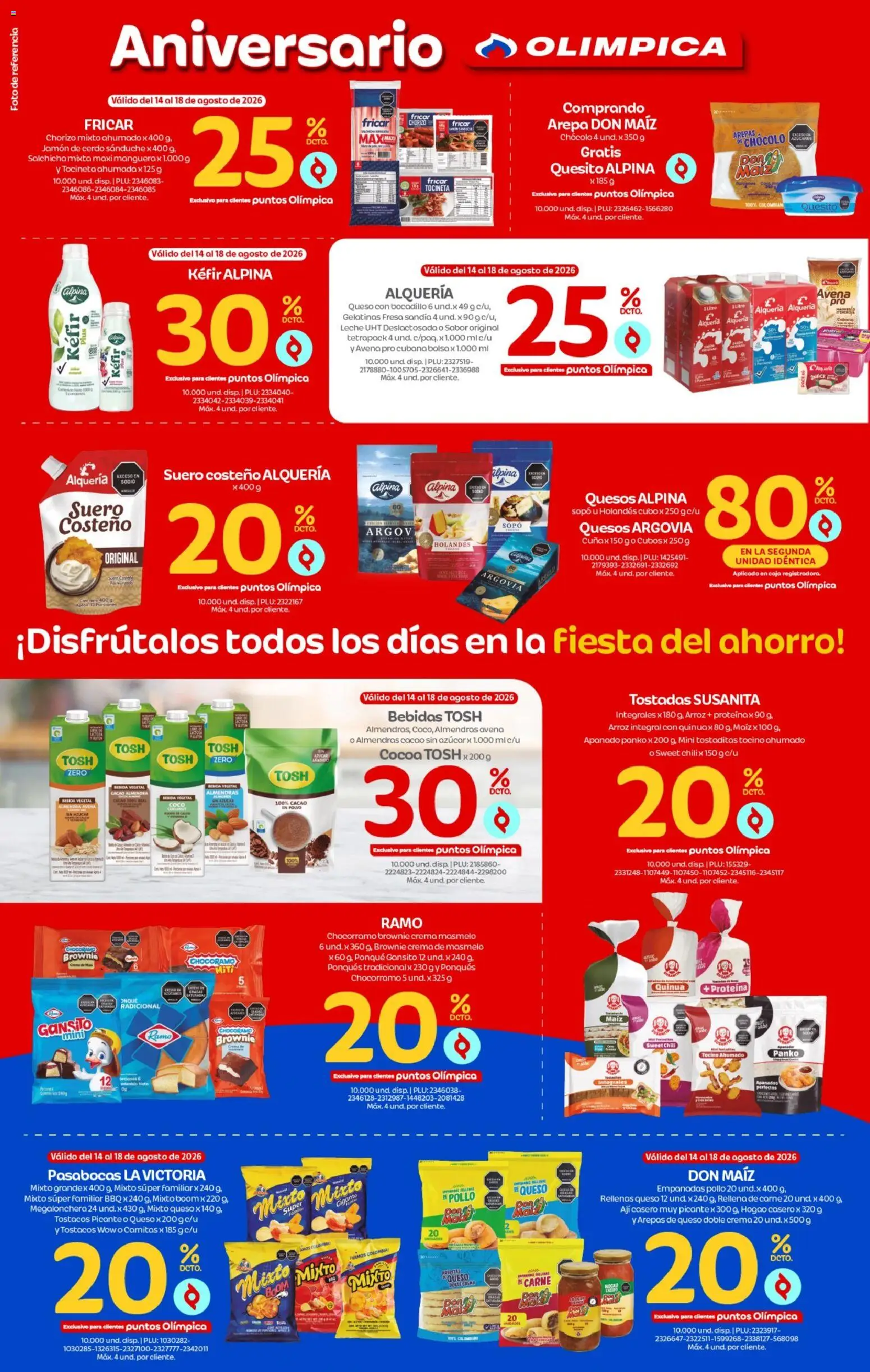 Olímpica revista - valida desde el 11/08/2026 | Página: 7 | Productos: Arroz integral, Pollo, Almendras, Crema