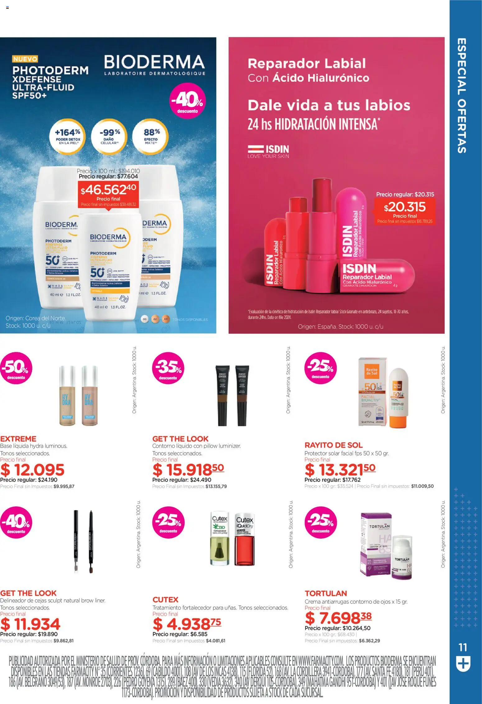 Farmacity catálogo │ válido desde el 30.04.2026 | Página: 11 | Productos: Contorno de ojos, Contorno, Protector solar, Crema