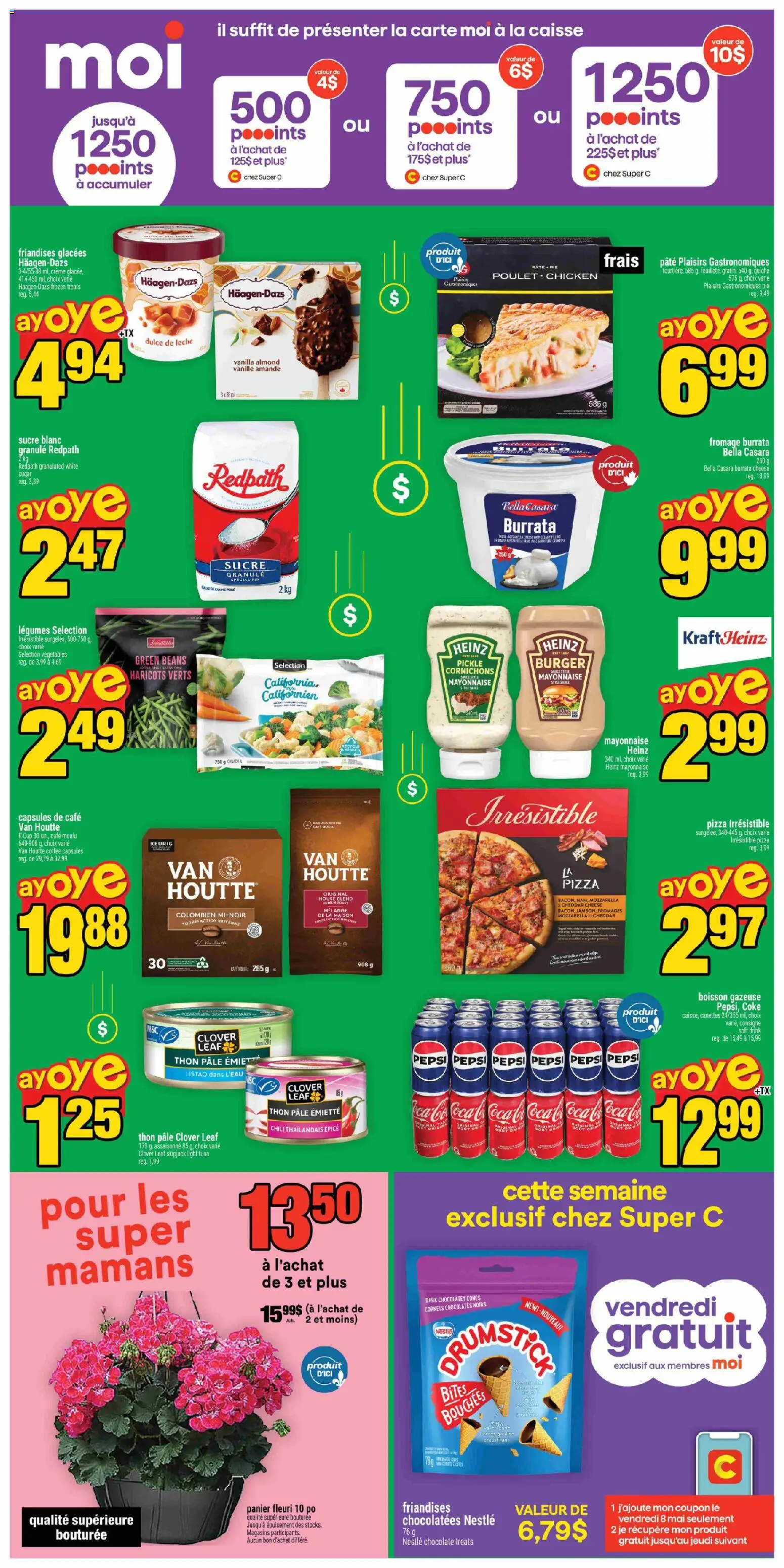 Super C flyer valid from 07.05.2026 | Page: 2 | Products: Cheese, Coffee, Chocolate, Pizza