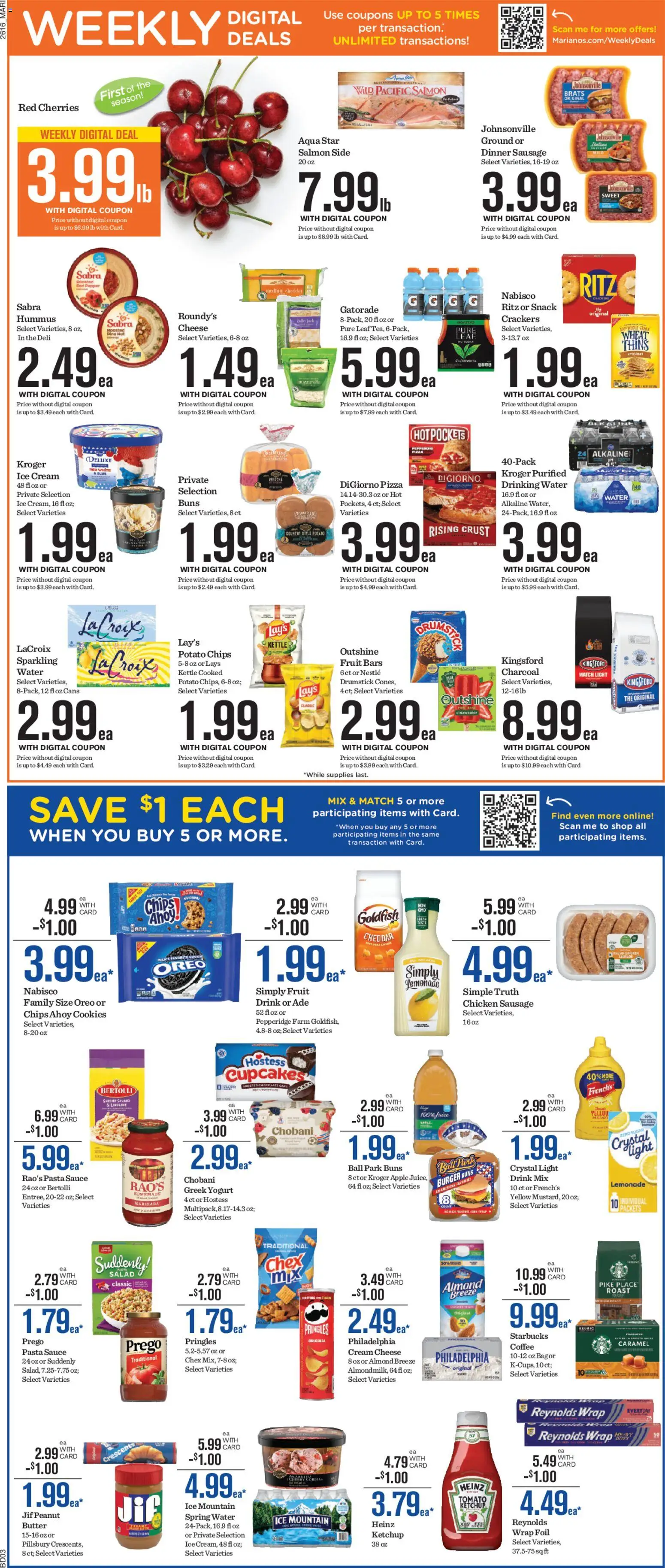 Mariano's Weekly Ad - valid from 20.05.2026 | Page: 5 | Products: Pasta, Cookies, Sauce, Sugar