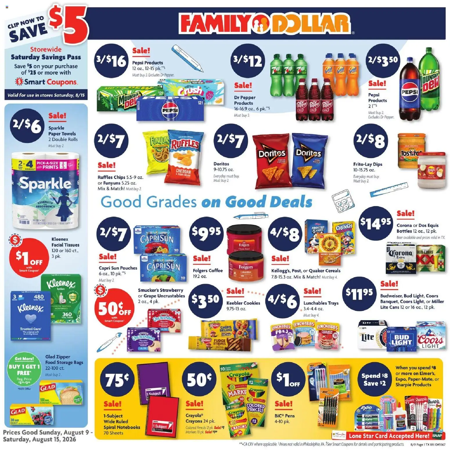 Family Dollar Weekly Ad - valid from 08/09/2026 | Page: 1
