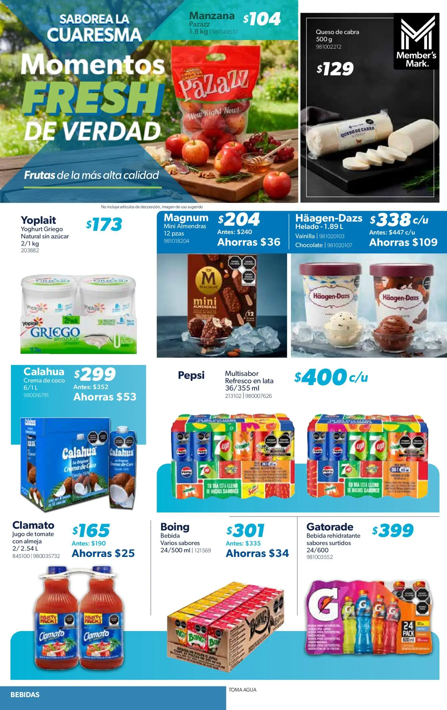 Nuevas ofertas de Sam's Club válidas en toda la República Mexicana desde el 03/03/2026. ¡Encuentra las mejores ofertas en Sam's Club catálogo! | Página: 6 | Productos: Manzana, Magnum, Vainilla, Helado