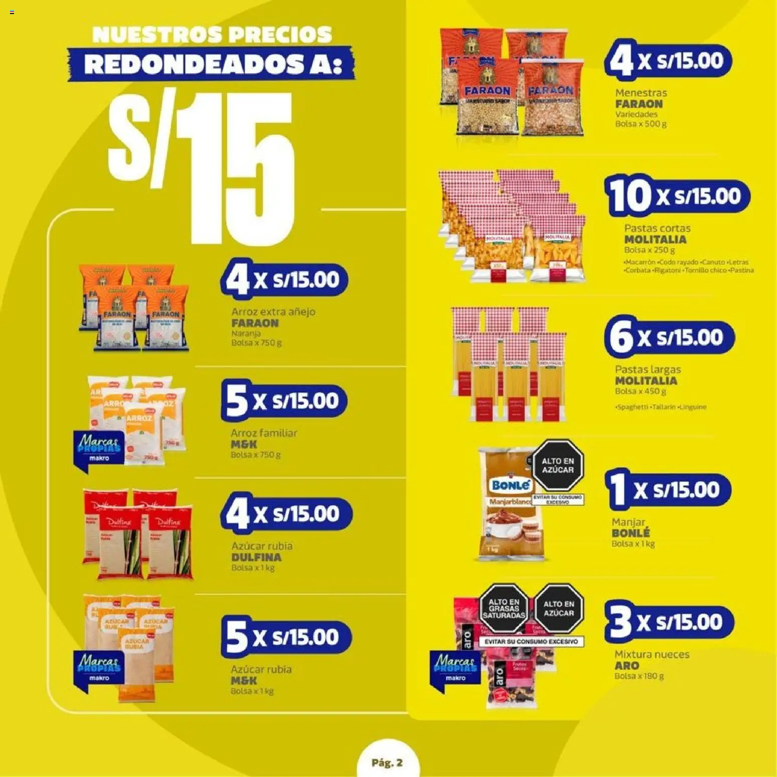 Catálogo Makro válido desde 27/08/2026 | Página: 2 | Productos: Arroz, Pastas, Bolsa, Azúcar