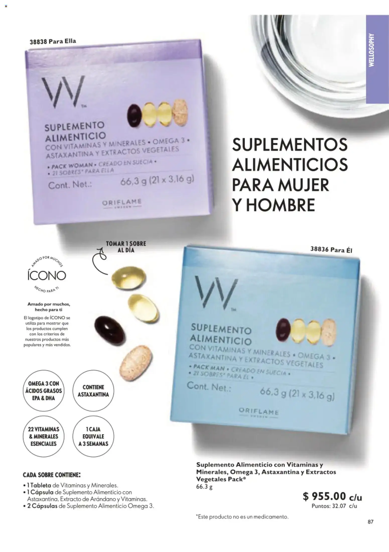 Nuevas ofertas de Oriflame válidas en toda la República Mexicana desde el 01/08/2026. ¡Encuentra las mejores ofertas en Oriflame campaña 11 2026! | Página: 87 | Productos: Vitaminas, Caja, Tableta, Sobre