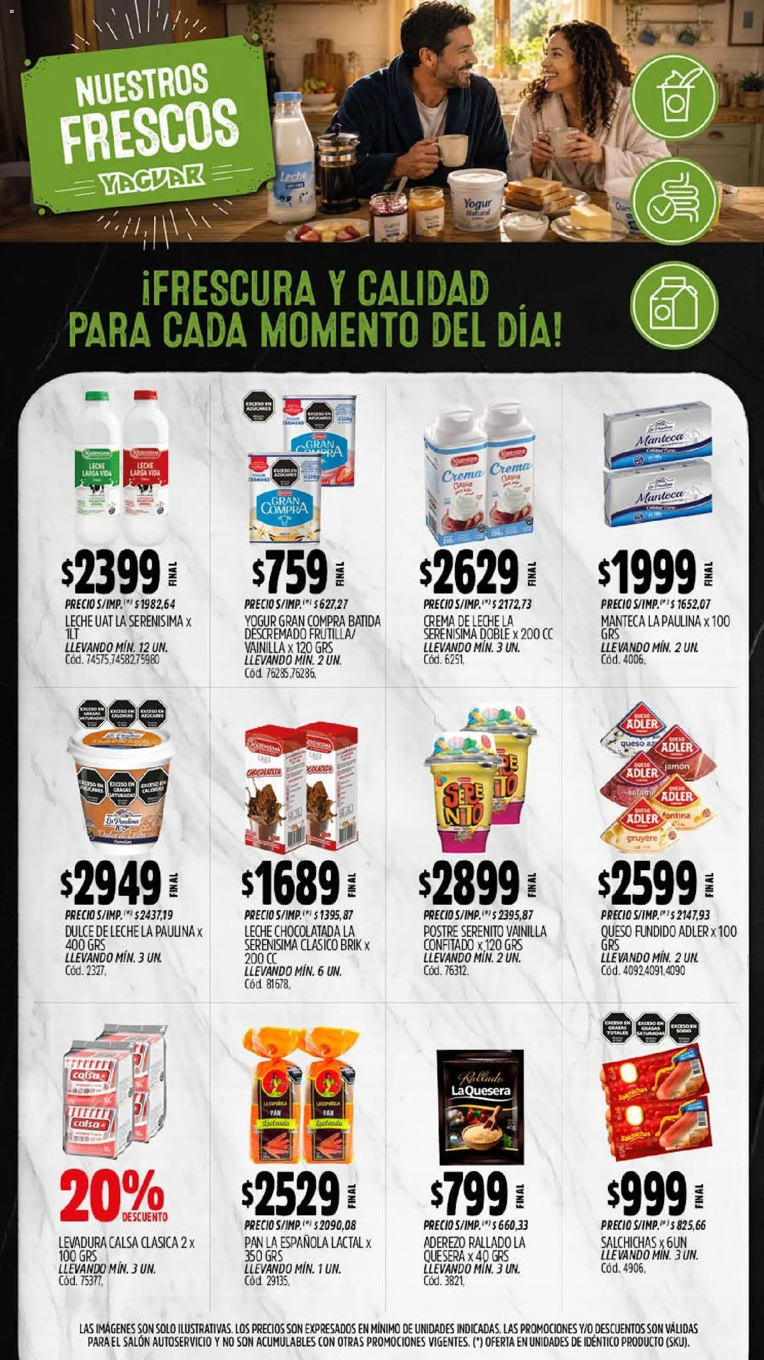 Yaguar - Oferta Semanal Mendoza │ válido desde el 14/09/2026 | Página: 9 | Productos: Levadura, Leche, Pan, Salame