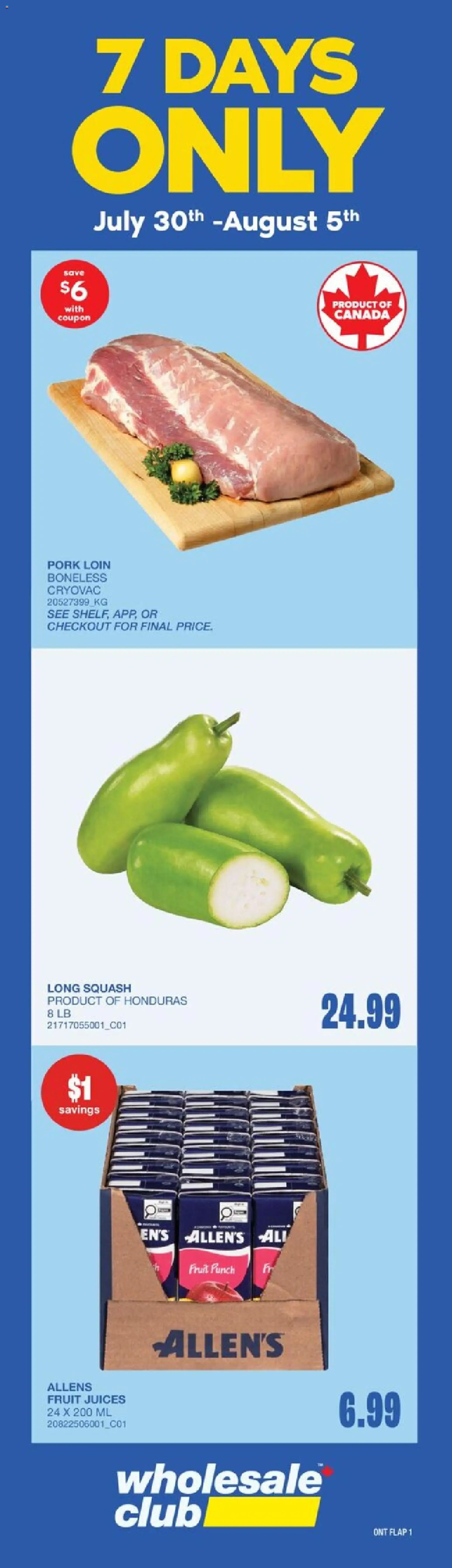 Wholesale Club flyer valid from Jul 30, 2026 | Page: 4 | Products: Pork