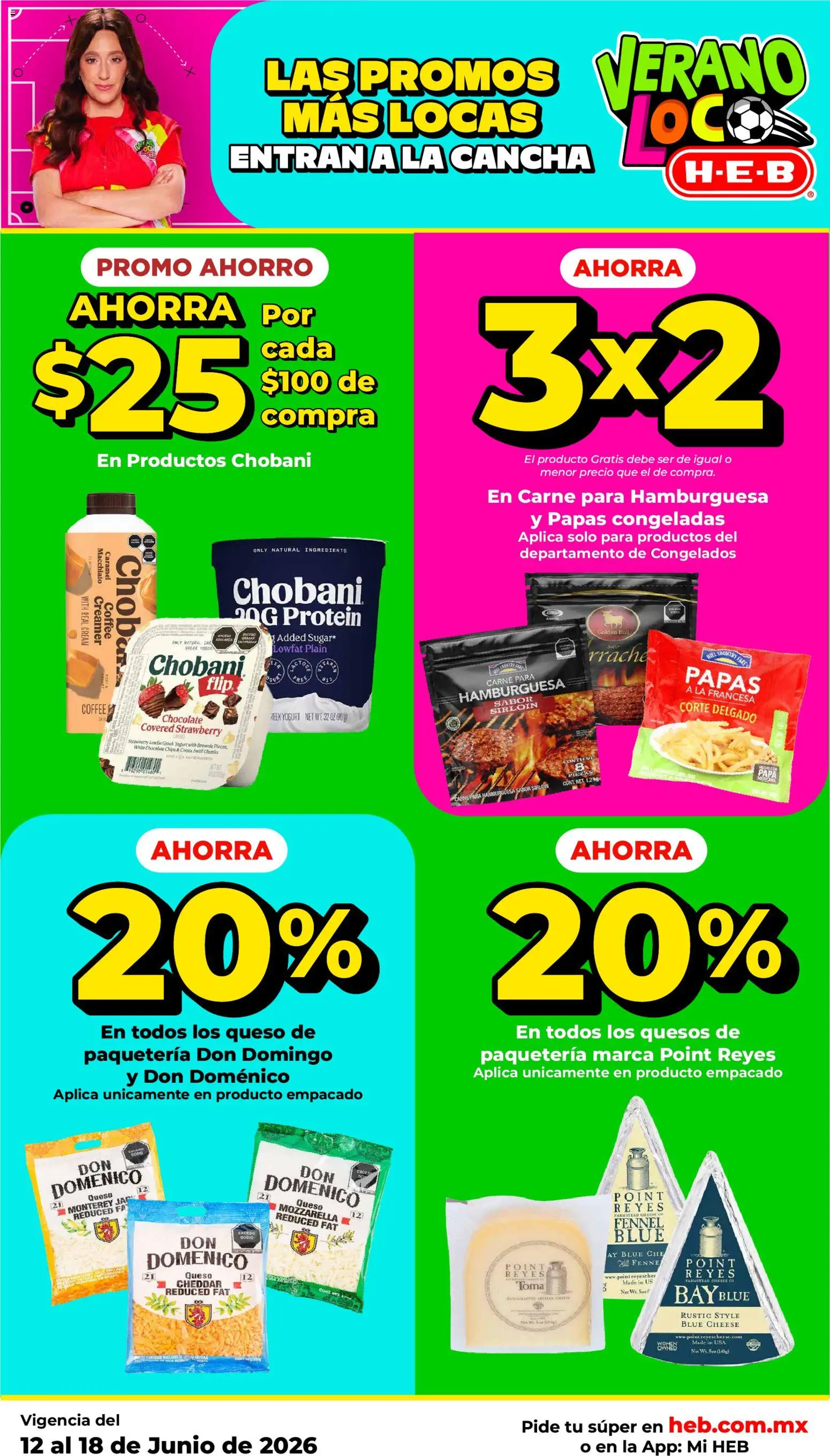 Nuevas ofertas de H-E-B válidas en toda la República Mexicana desde el 12.06.2026. ¡Encuentra las mejores ofertas en H-E-B folleto! | Página: 12 | Productos: Papa, Queso, Chocolate