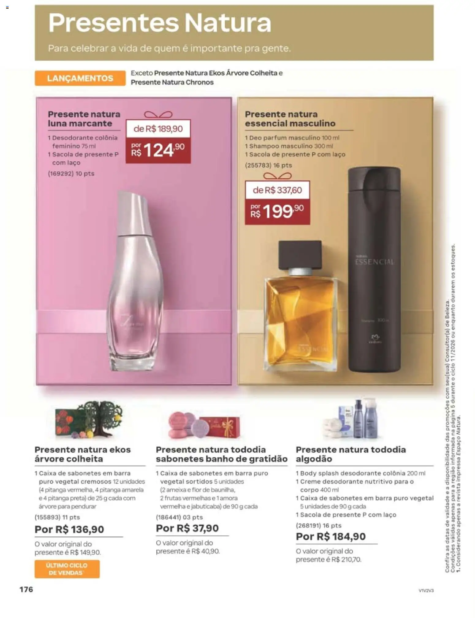 Natura Folheto - válido de 29/06/2026 | Página: 176 | Produtos: Desodorante, Caixa, Algodão, Ameixa