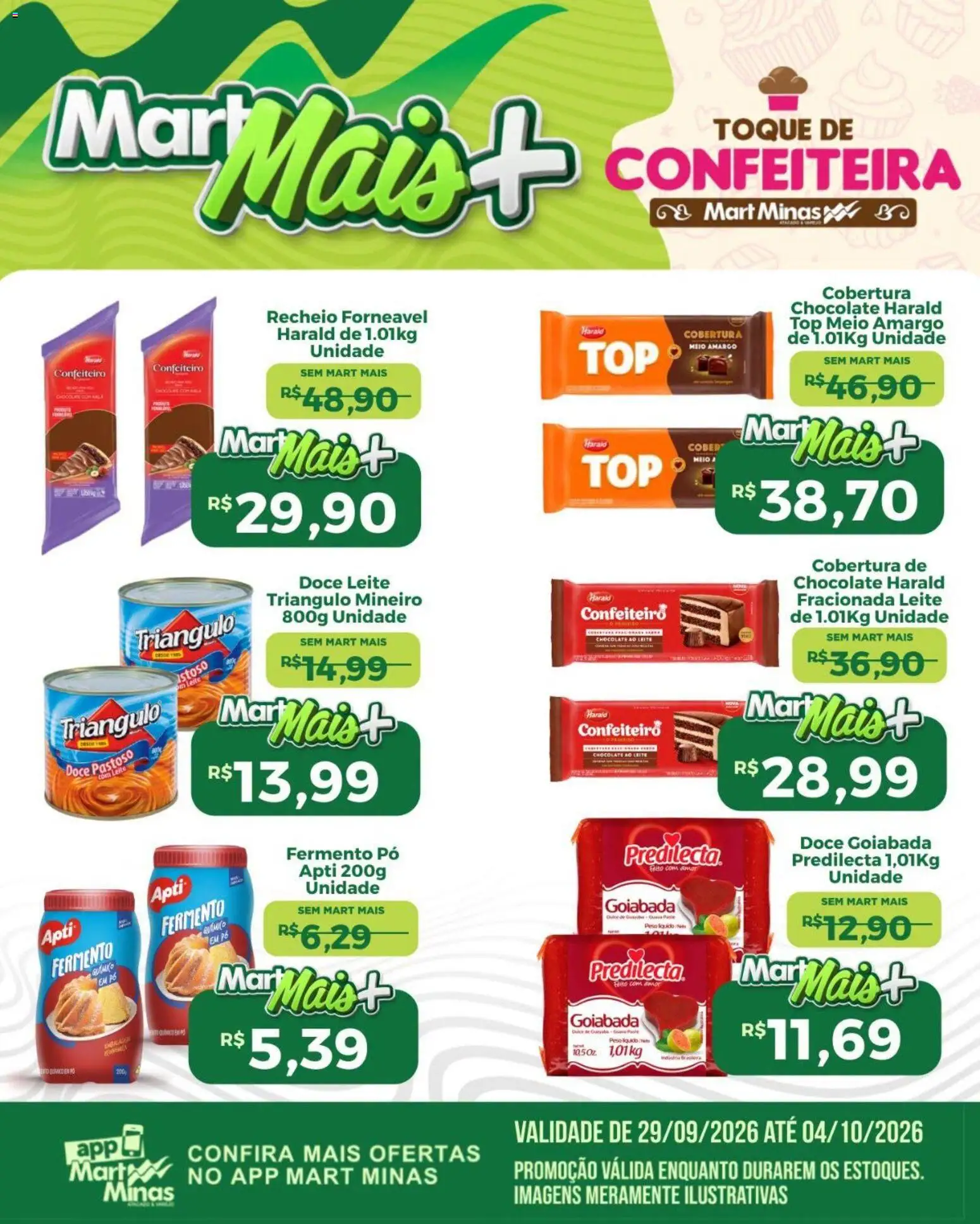 Mart Minas Folheto - válido de 29/09/2026 | Página: 1 | Produtos: Pó, Chocolate, Doce, Goiabada