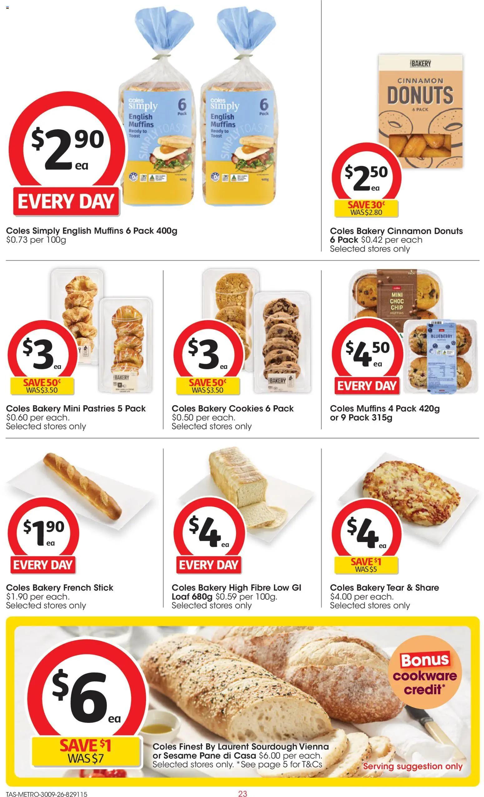Coles catalogue - valid from 30/09/2026 | Page: 23 | Products: Sesame, Donuts, Bread, Toast