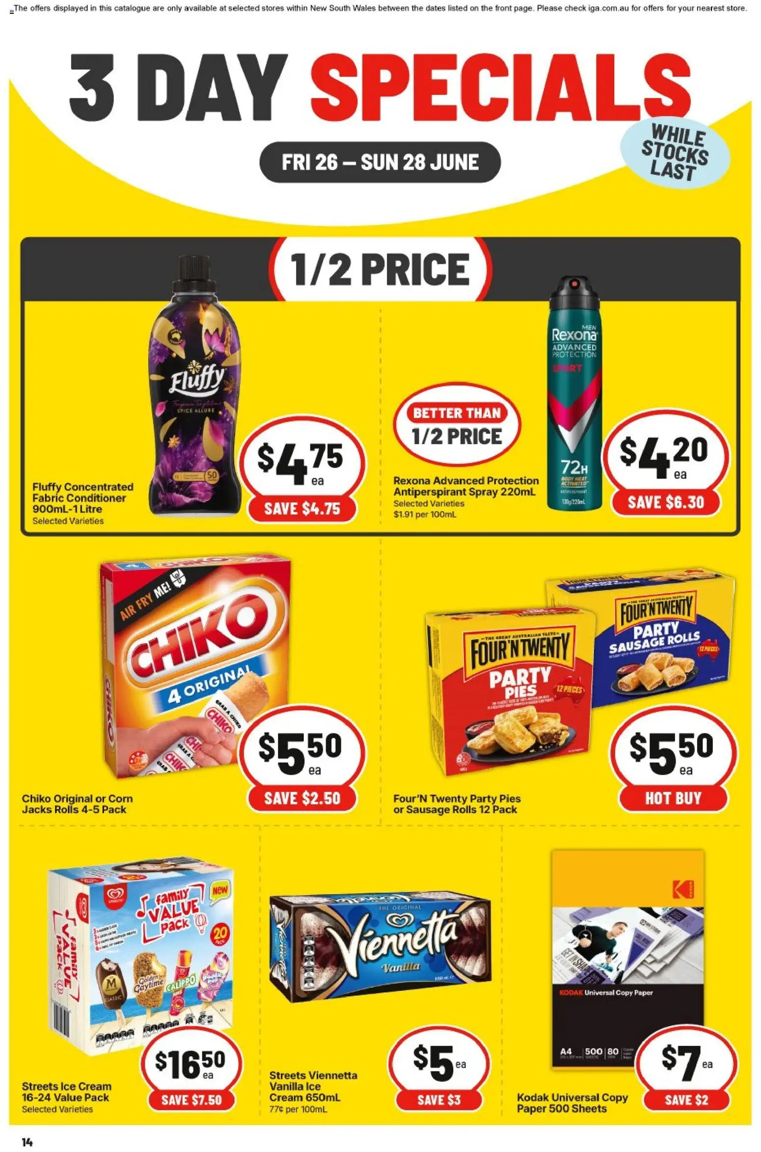IGA catalogue - valid from 26/06/2026 | Page: 2 | Products: Conditioner, Antiperspirant, Cream, Pies