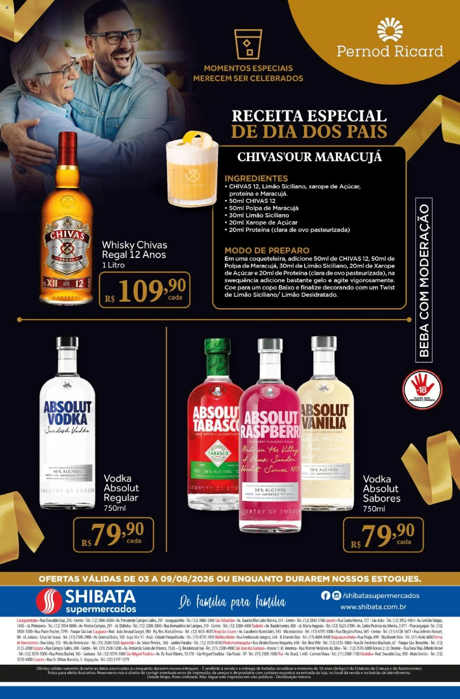 Shibata Folheto - válido de 03/08/2026 | Página: 2 | Produtos: Gelo, Whisky, Vodka, Açúcar