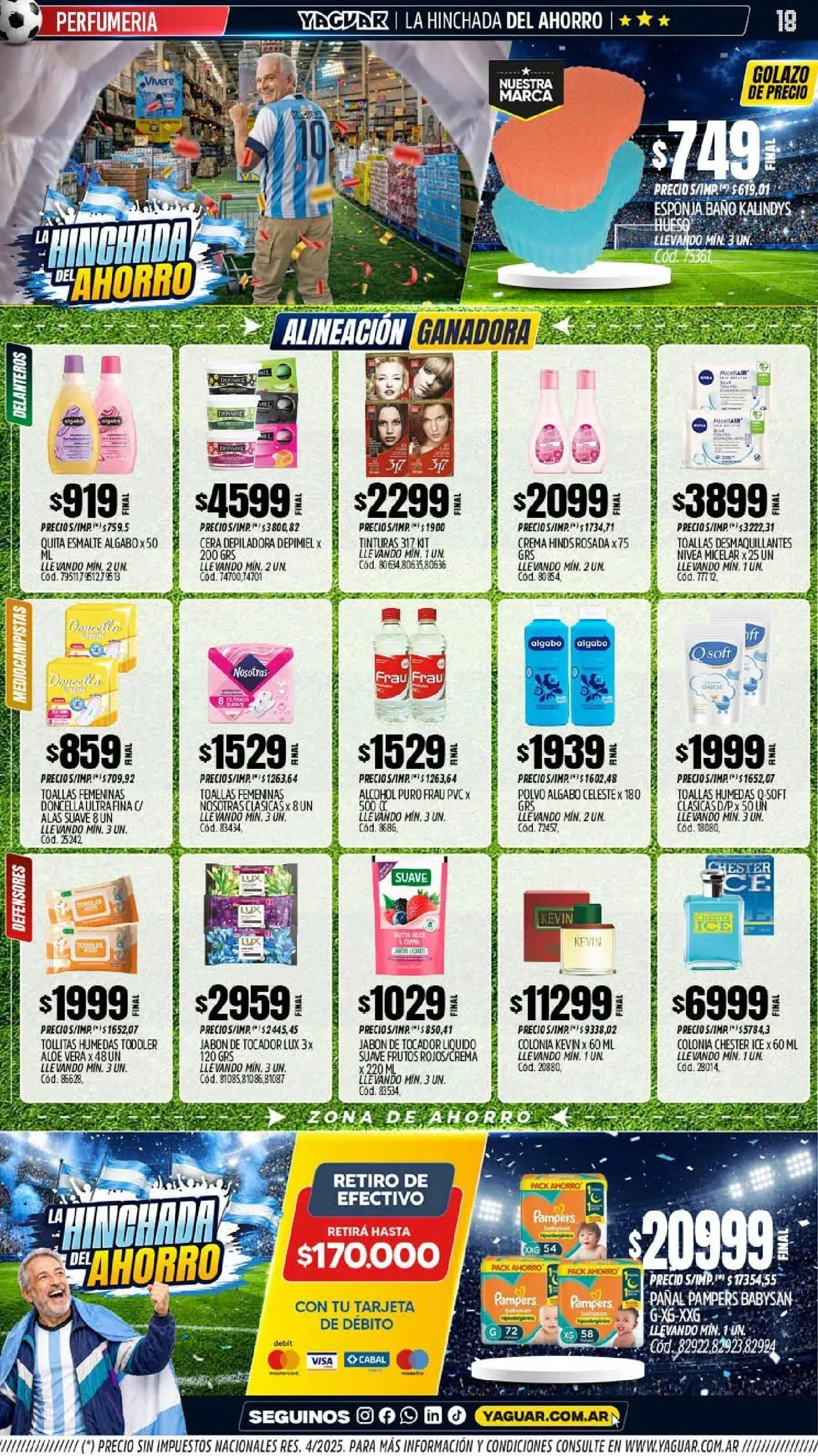 Yaguar - Oferta Semanal Neuquen │ válido desde el 08.06.2026 | Página: 18 | Productos: Toallas, Baño, Jabón, Crema