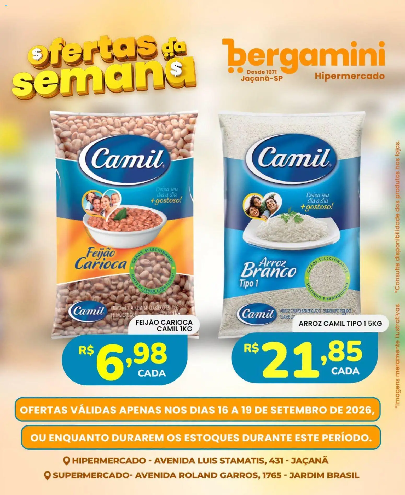 Supermercado Bergamini Folheto - válido de 16/09/2026 | Página: 6 | Produtos: Feijão, Arroz