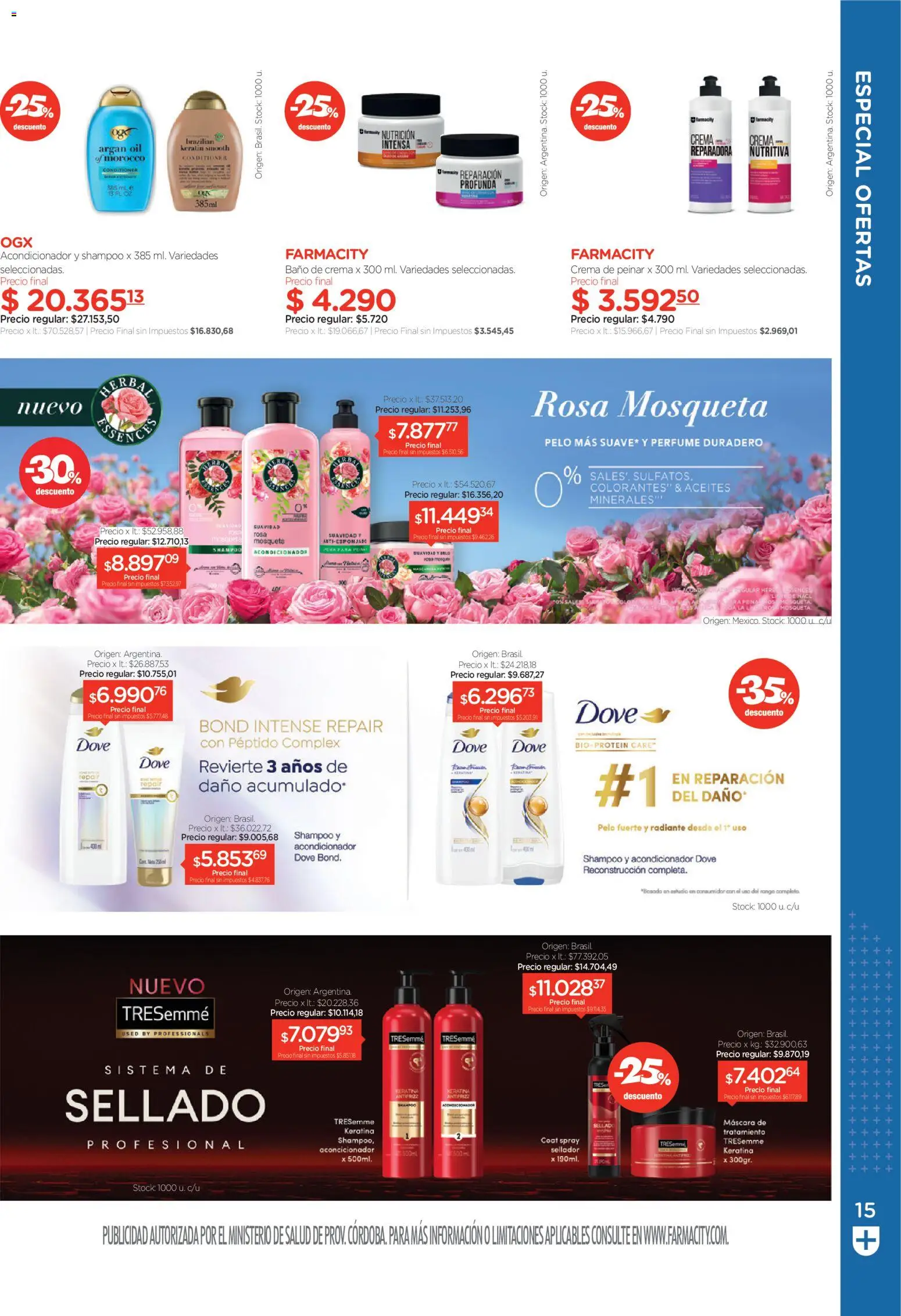Farmacity catálogo │ válido desde el 30.04.2026 | Página: 15 | Productos: Máscara, Baño de crema, Radiante, Crema