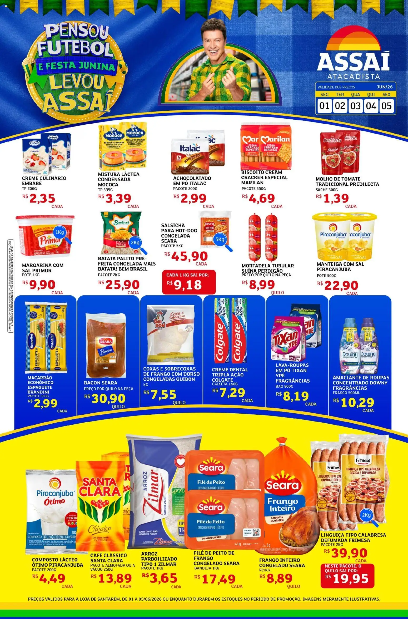 Assaí Atacadista Folheto - válido de 01.06.2026 | Página: 1 | Produtos: Espaguete, Pó, Salsicha, Roupas