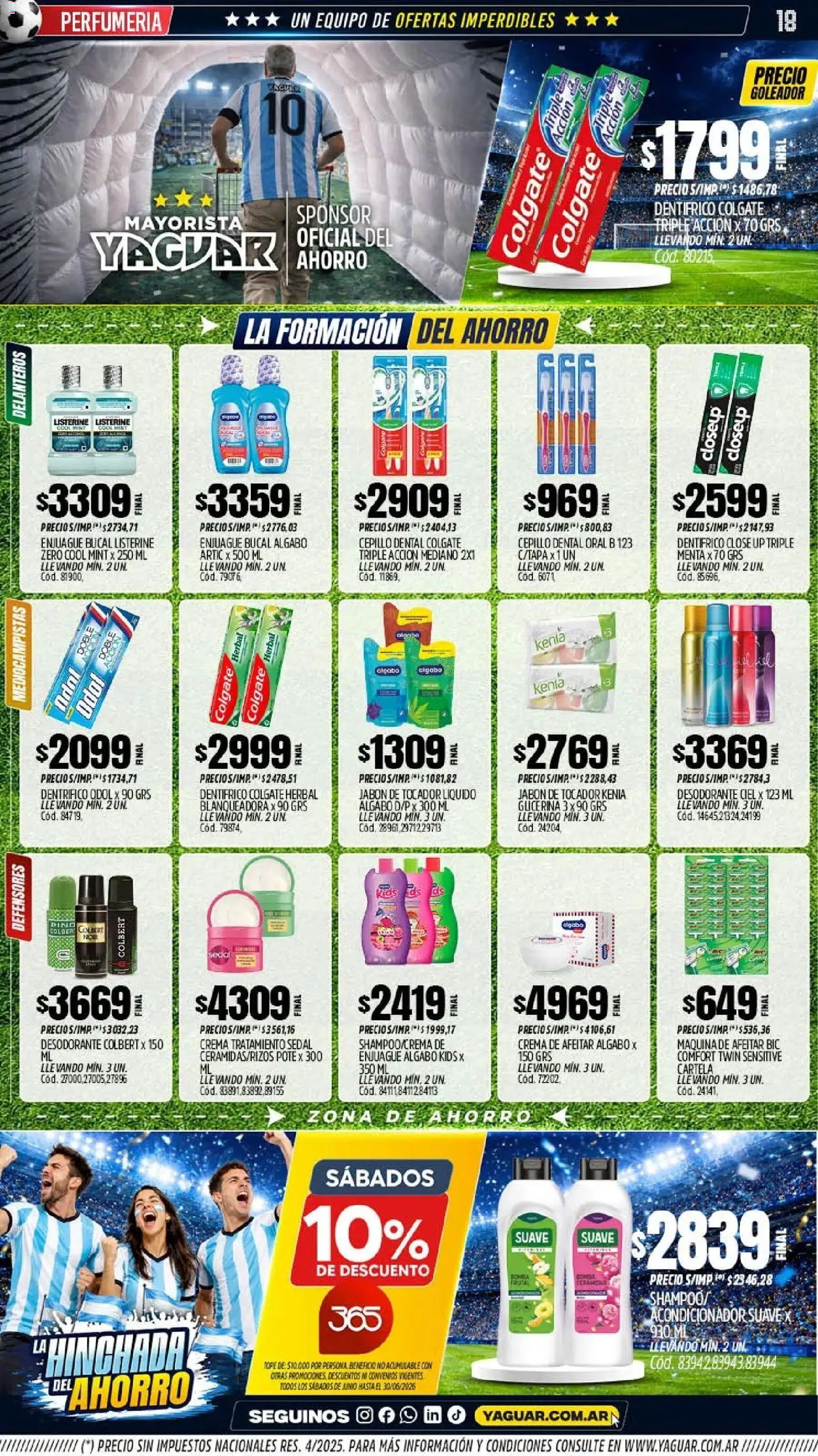 Yaguar - Oferta Semanal Mar del Plata │ válido desde el 01.06.2026 | Página: 17 | Productos: Cepillo, Acondicionador, Desodorante, Crema