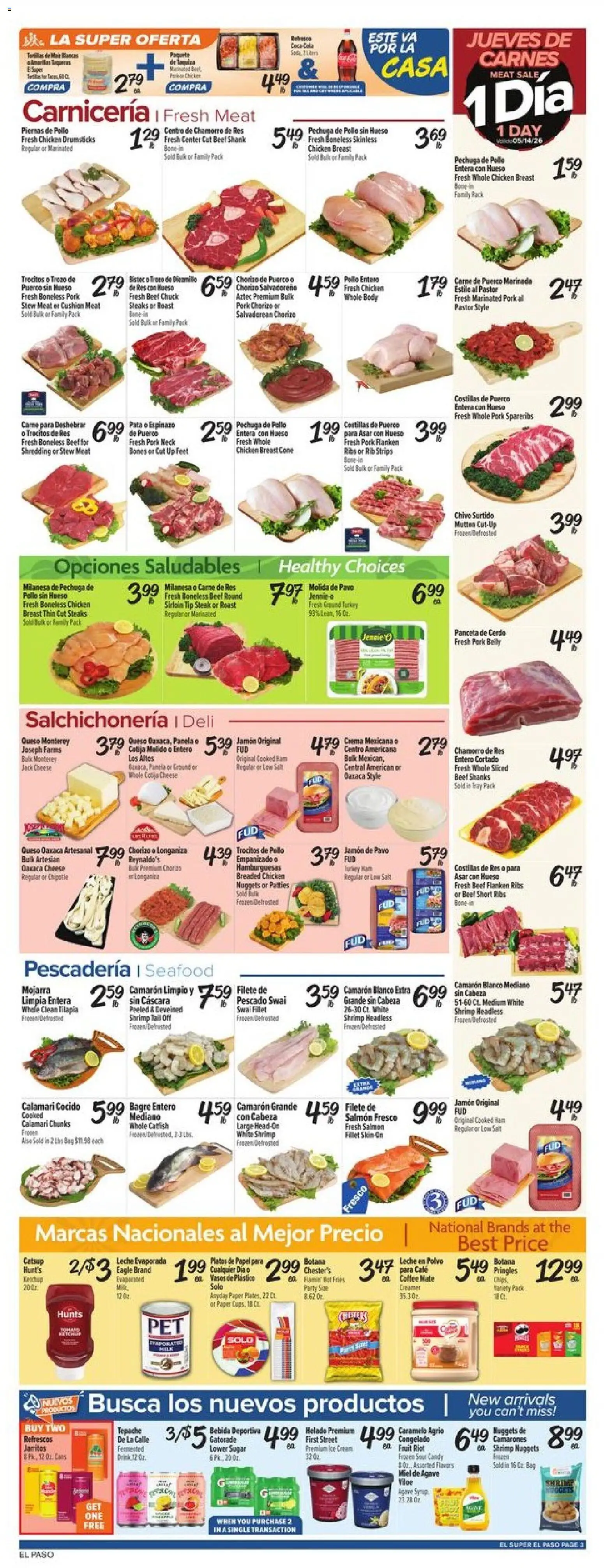 El Super Weekly Ad - TX - valid from 13.05.2026 | Page: 3 | Products: Milk, Coffee, Ham, Beef