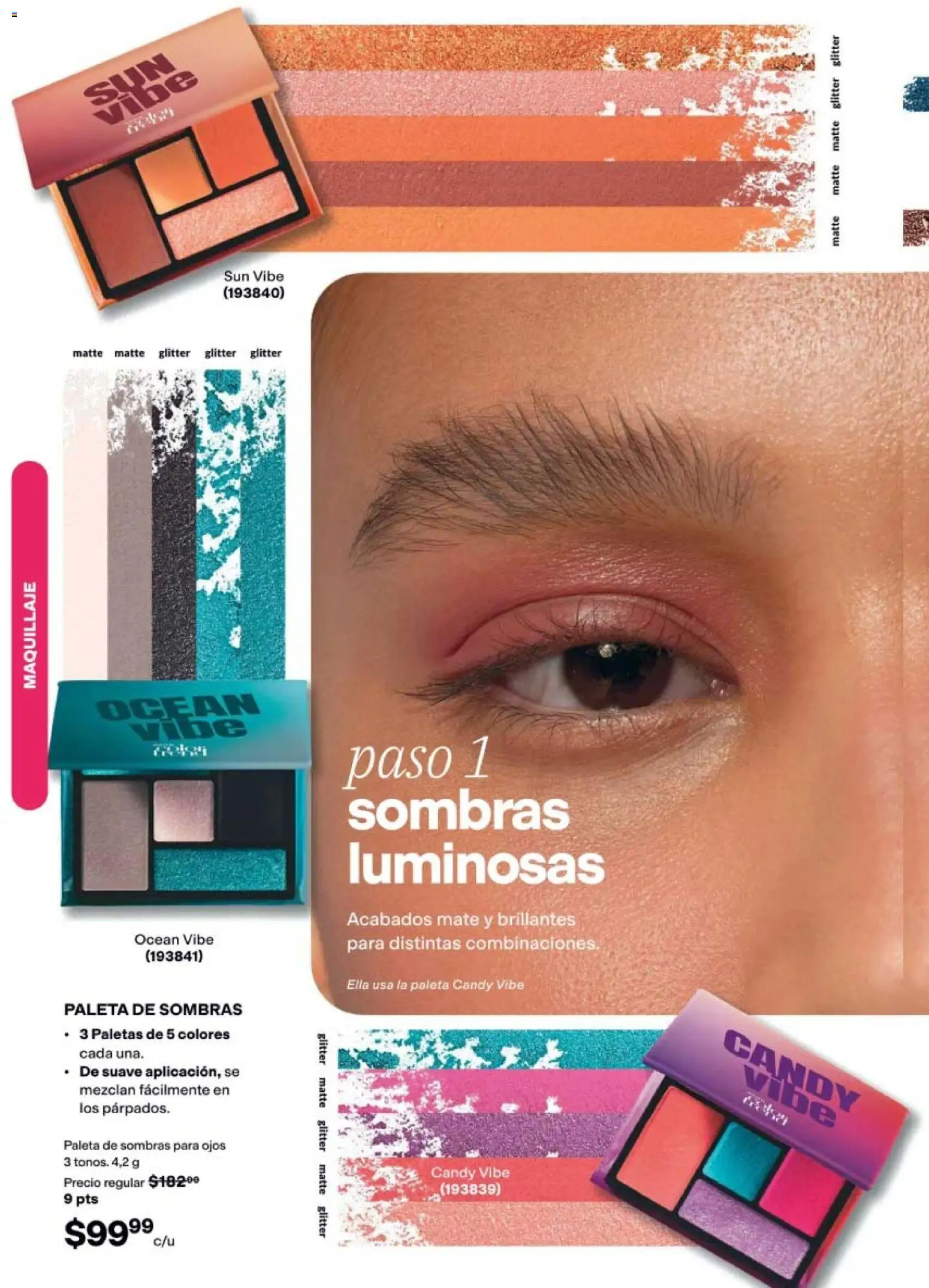 Nuevas ofertas de AVON válidas en toda la República Mexicana desde el 21/08/2026. ¡Encuentra las mejores ofertas en AVON campaña 13 2026! | Página: 52 | Productos: Paleta, Glitter, Mate, Maquillaje