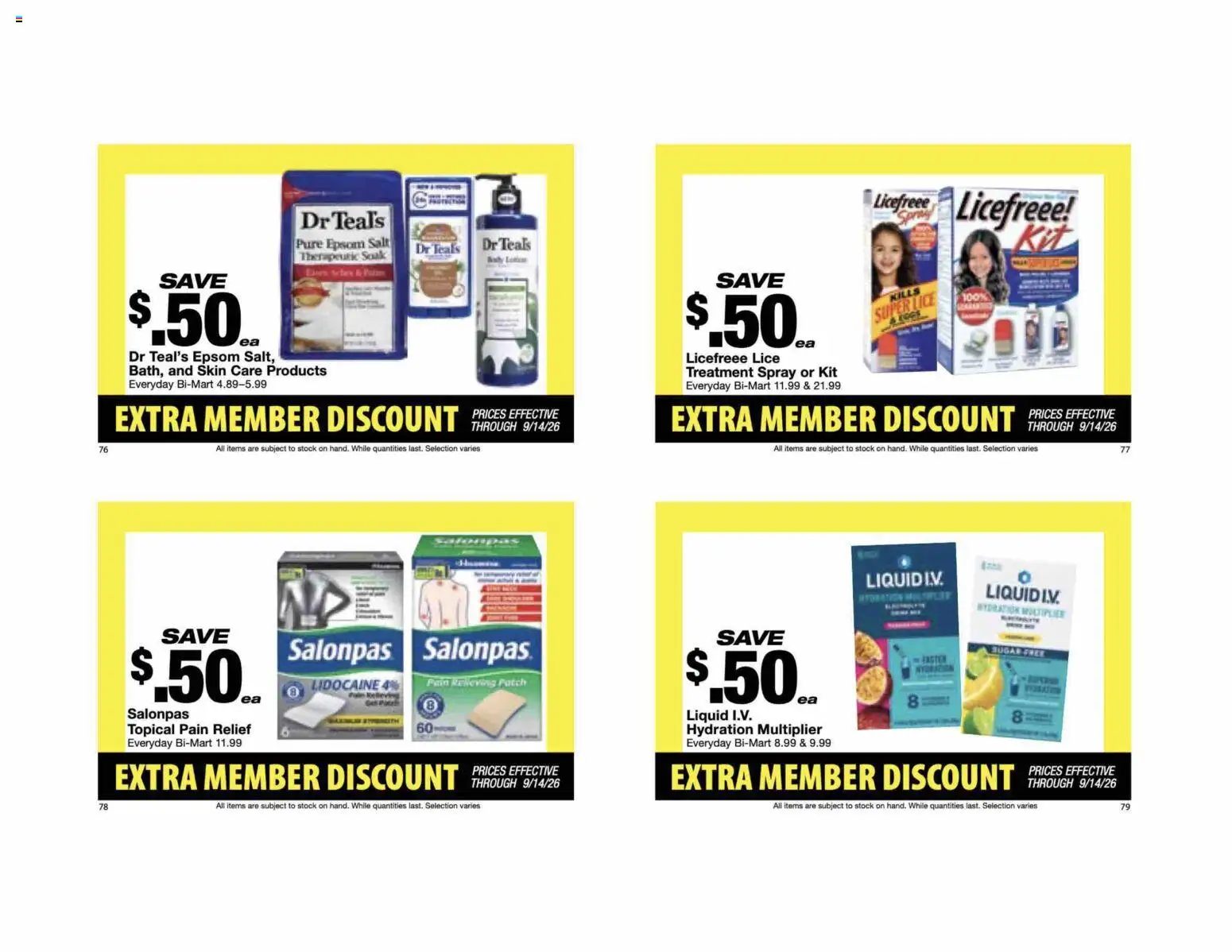Bi-Mart Extra Member Discount Book - valid from 08/24/2026 | Page: 21 | Products: Epsom Salt, Salt