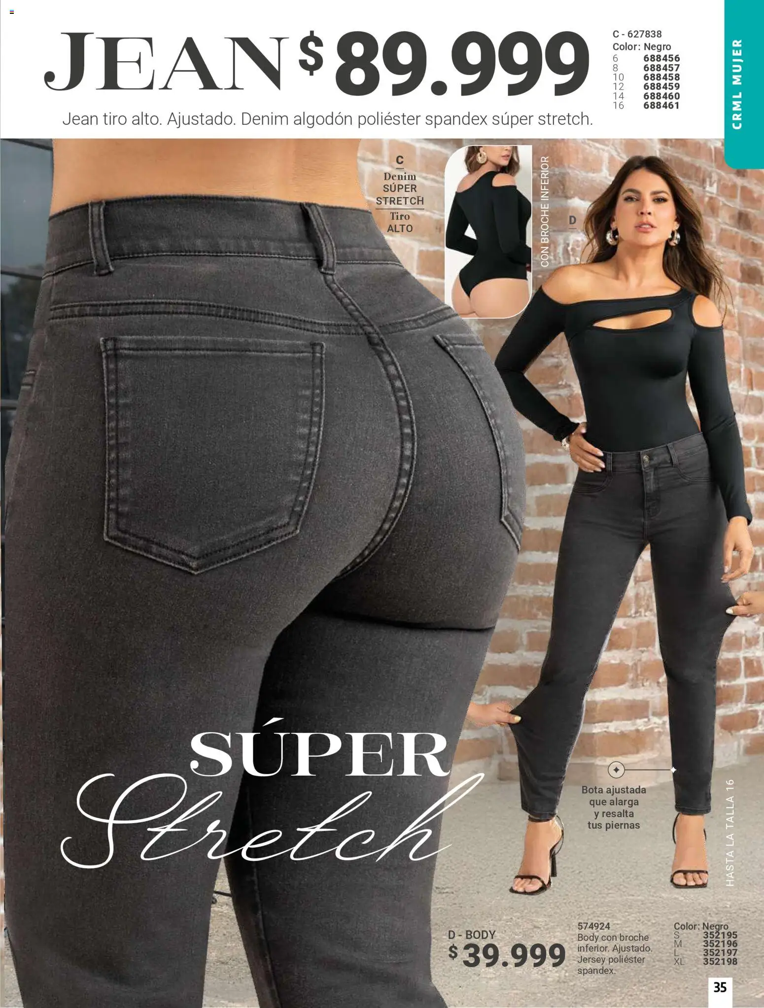 Carmel revista - valida desde el 01/04/2026 | Página: 35 | Productos: Algodón, Body, Jean
