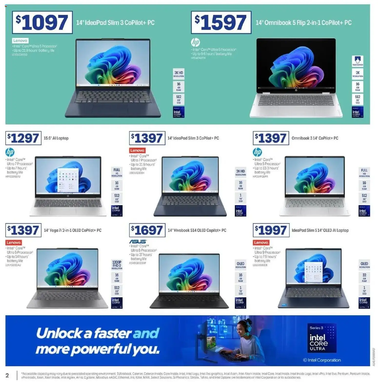 Officeworks catalogue - valid from 11.06.2026 | Page: 2 | Products: Battery, Pc, Laptop