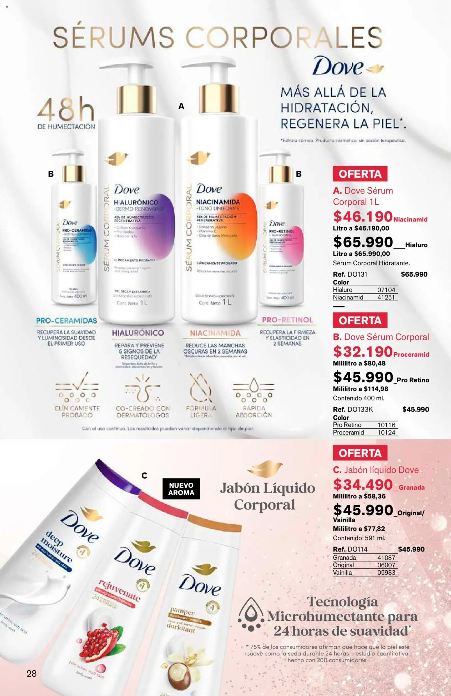Leonisa revista - valida desde el 15/07/2026 | Página: 28 | Productos: Jabón líquido, Serum, Jabón