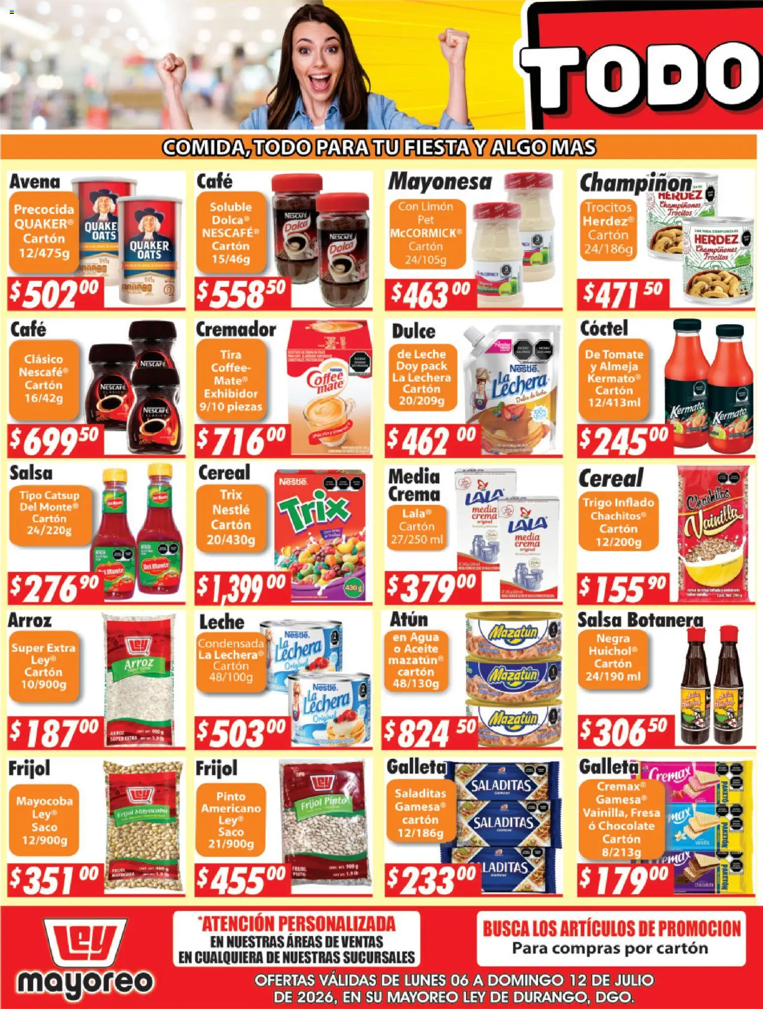 Nuevas ofertas de Casa Ley válidas en toda la República Mexicana desde el 06/07/2026. ¡Encuentra las mejores ofertas en Casa Ley folleto Durango! | Página: 5 | Productos: Fresa, Mayonesa, Dulce de leche, Aceite