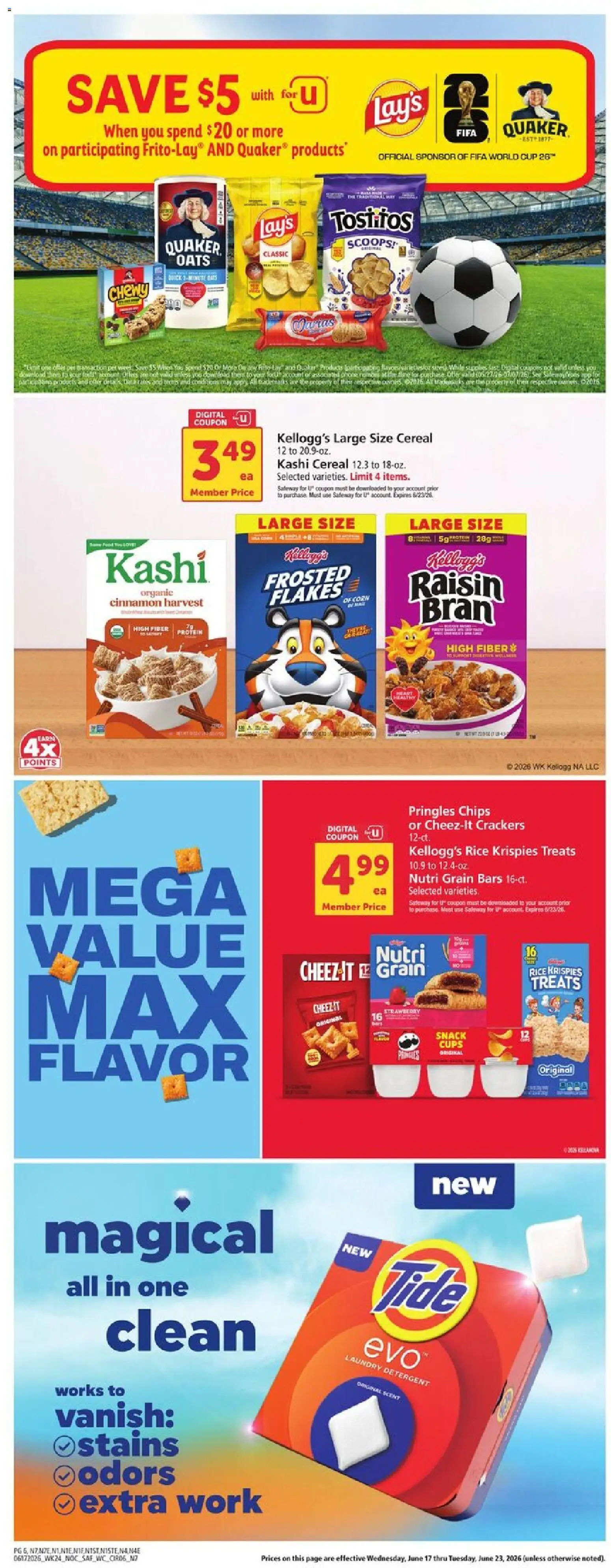Safeway Weekly Ad - valid from 17.06.2026 | Page: 6 | Products: Corn, Rice, Detergent, Chips